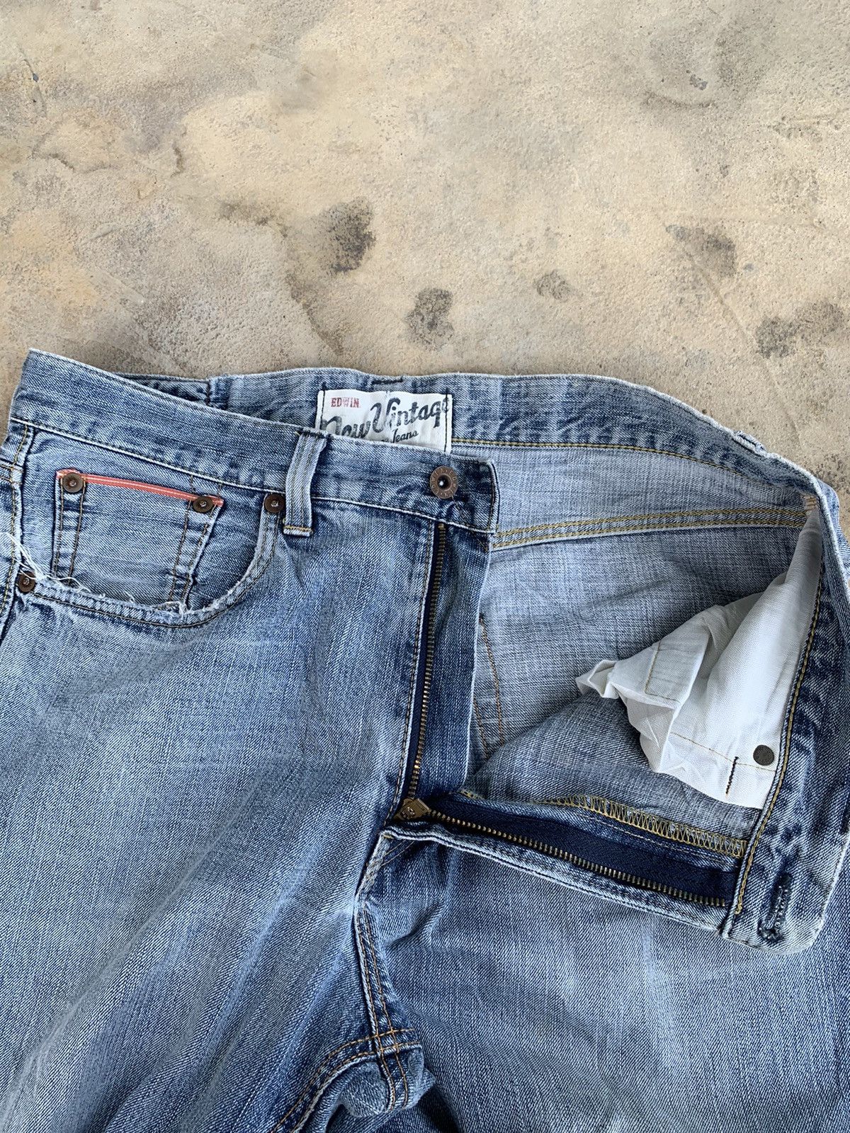 Edwin × Vintage Edwin 505V Selvedge Distressed Denim Size US 37 - 13 Thumbnail