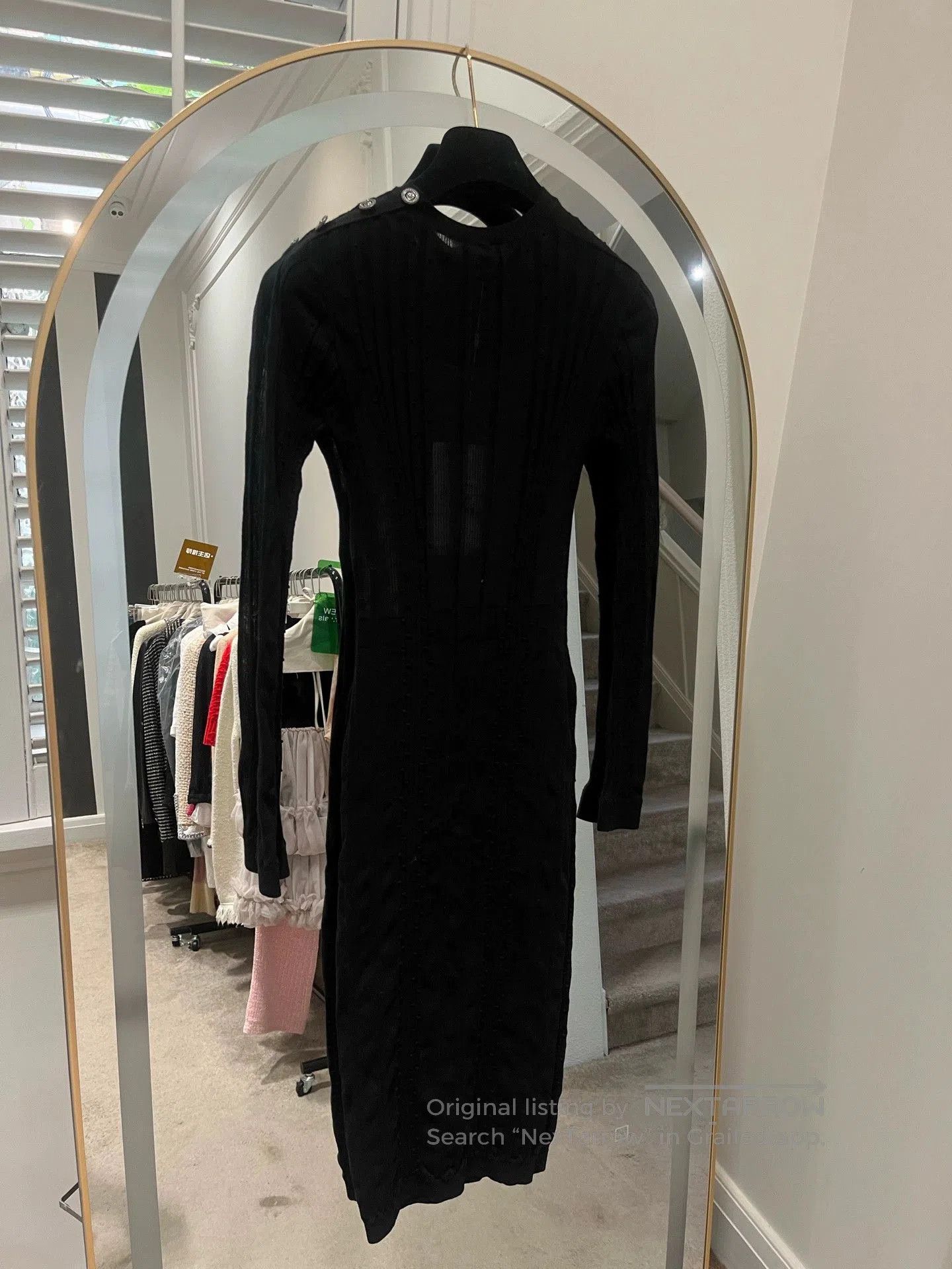 Chanel Chanel 22C Black Knit Long Sleeve Dress. Size US 34 / EU 50 - 2 Thumbnail