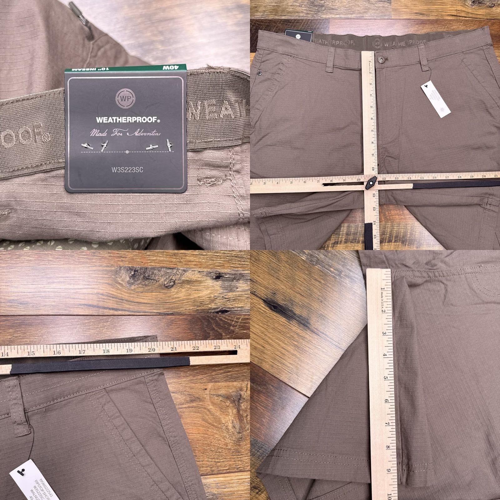 Weatherproof Weatherproof Mens 40W Short Chino Cotton Spandex Walnut Zip Pocket Outdoor Relaxed Size US 40 / EU 56 - 8 Thumbnail