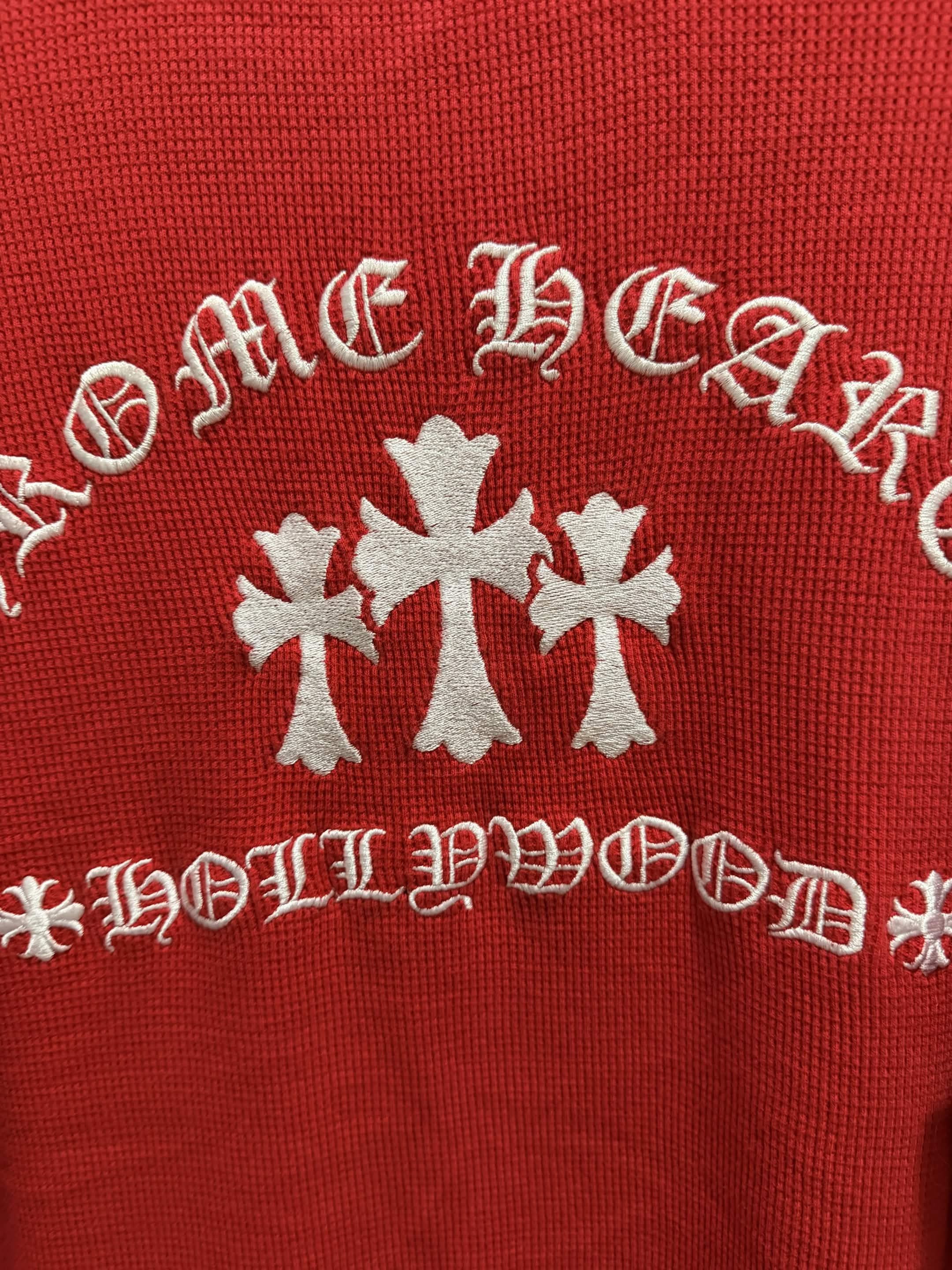 Chrome Hearts Triple embroidered cross thermal waffle knit Henley Size US M / EU 48-50 / 2 - 5 Thumbnail