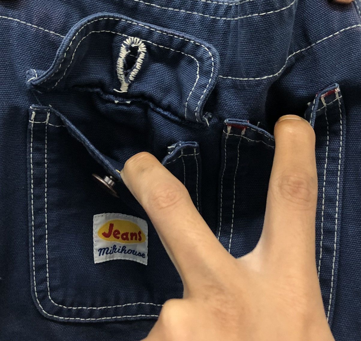 Japanese Brand Vintage Mikihouse Jeans Made In Japan Overalls Size US 31 - 7 Thumbnail