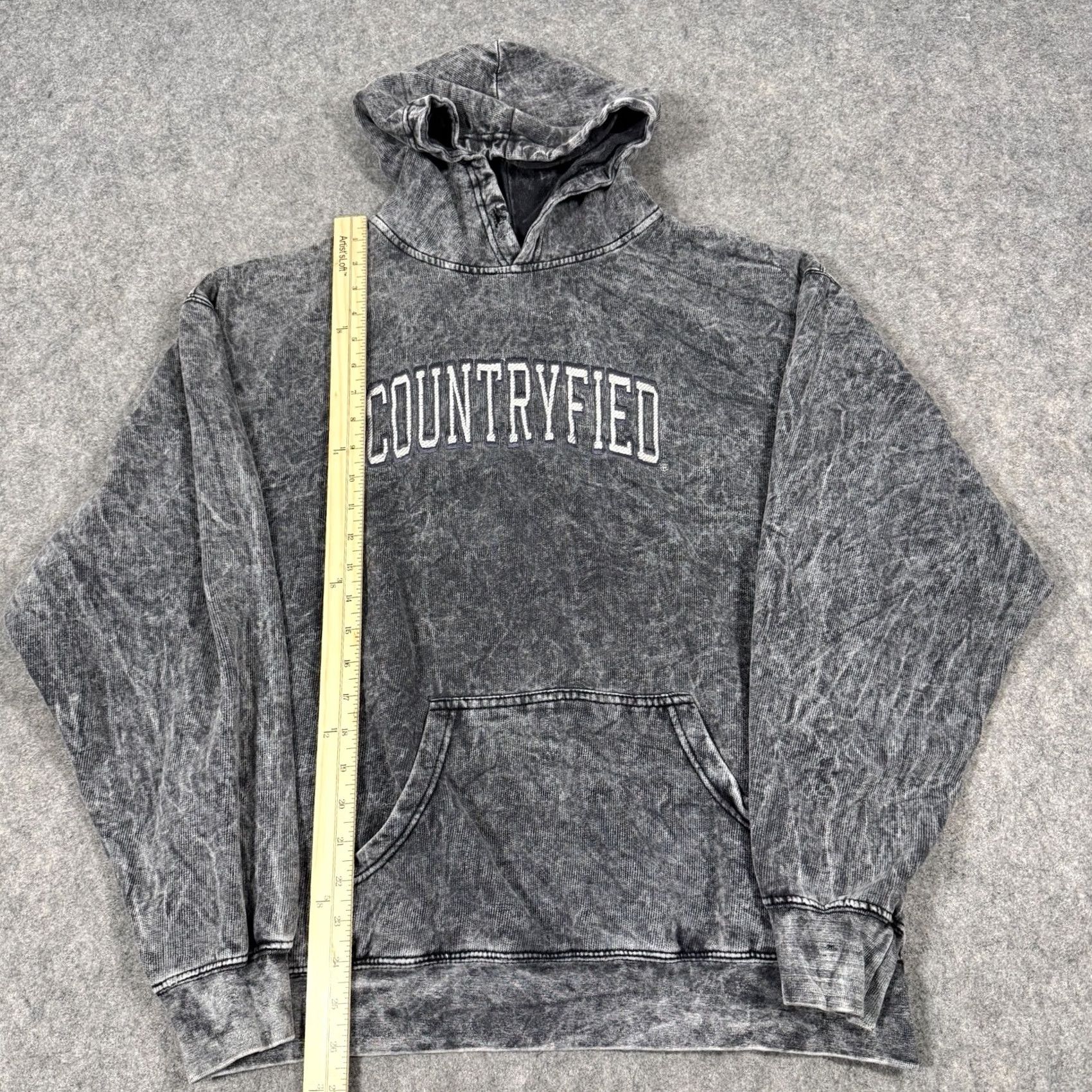 Vintage US VINTAGE Hoodie Mens Large Gray Acid Washed Embroidered Long Sleeve Pullover Hooded Shirt 90s Retro Logo Size US L / EU 52-54 / 3 - 7 Thumbnail