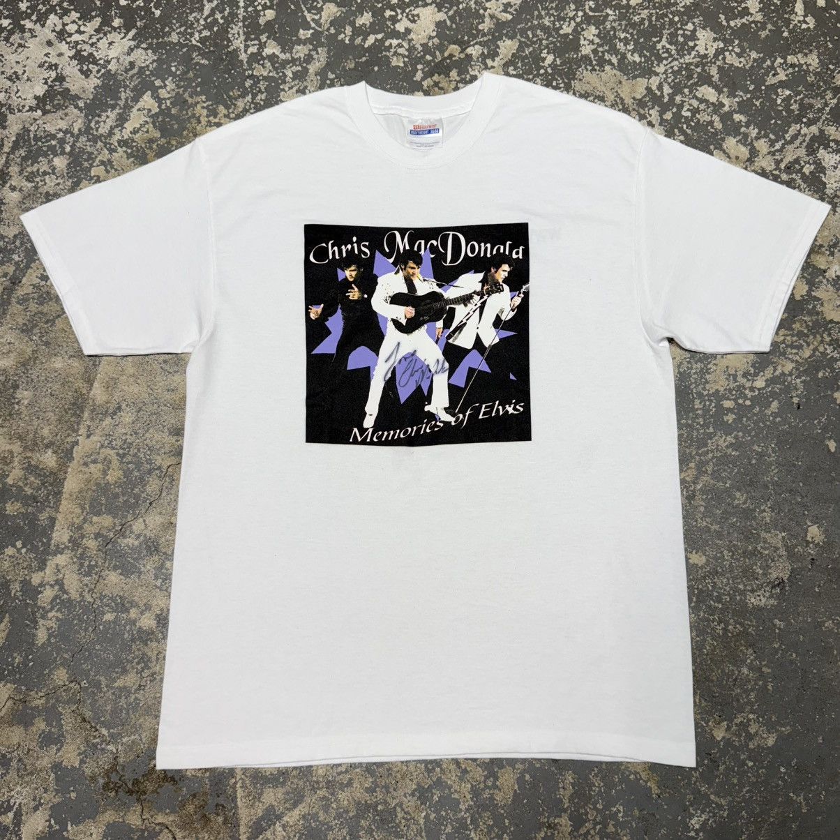 Band Tees Vintage Chris MacDonald Memories of Elvis Presley Signed Tsh Size US L / EU 52-54 / 3 - 1 Thumbnail