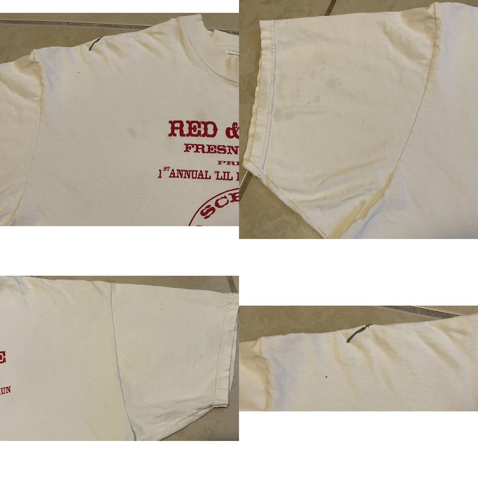 Vintage VINTAGE 90s Hells Angels Support Fresno White Graphic Tee 2XL Biker Grunge Distressed Short Sleeve Shirt Mens Size US XXL / EU 58 / 5 - 8 Thumbnail