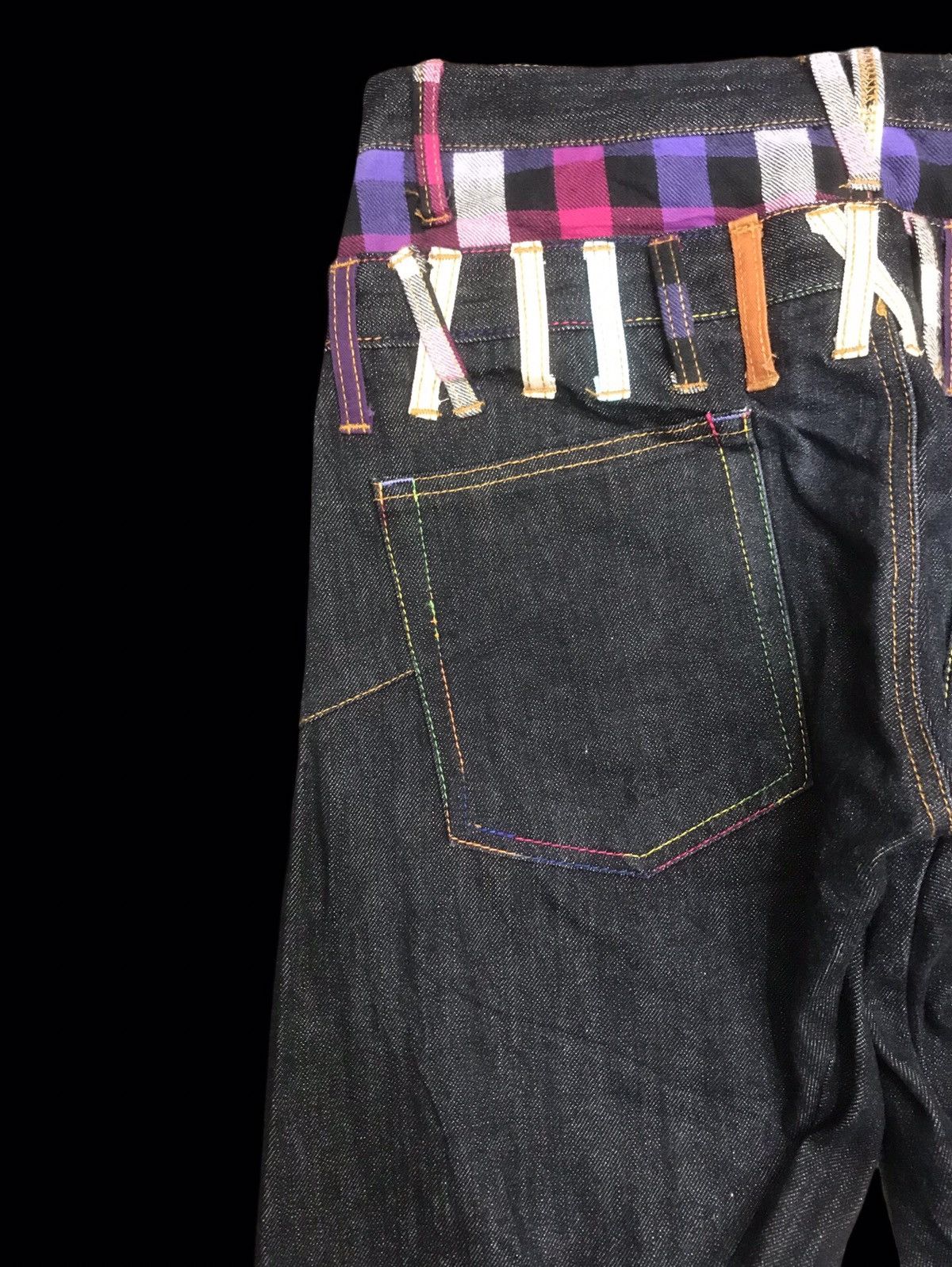 Japanese Brand × Seditionaries 💥DOUBLE WAIST💥RARE NYLAUS ZIPPER DOUBLE WAIST DENIM F430 Size US 32 / EU 48 - 12 Thumbnail