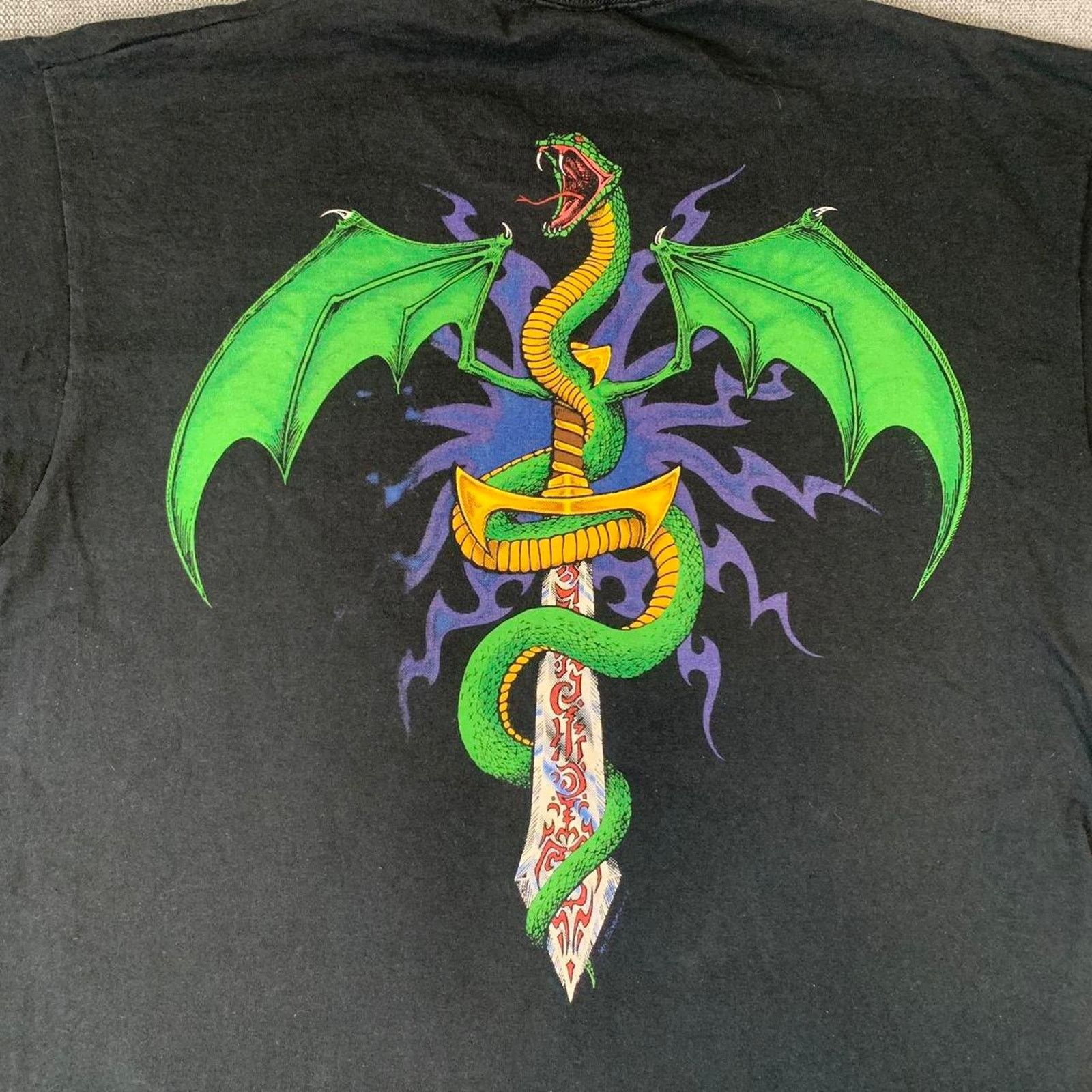 Liquid Blue Vintage 90s Liquid Blue Skull and snake flames T-Shirt Size US XL / EU 56 / 4 - 7 Thumbnail