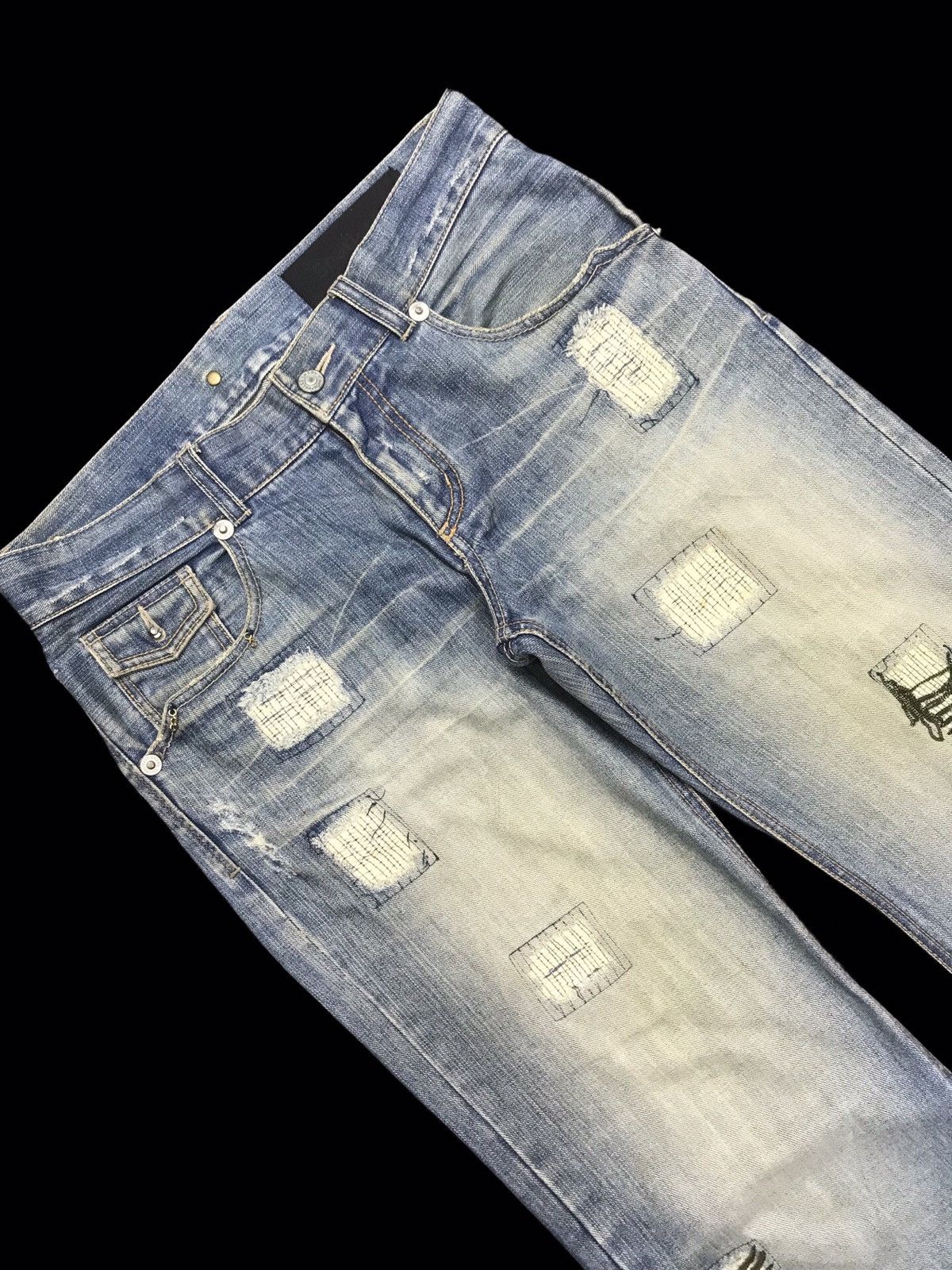 Japanese Brand 💥FLARE💥ARCHIVAL SNARL DISTRESSED DENIM F249 Size US 34 / EU 50 - 9 Thumbnail