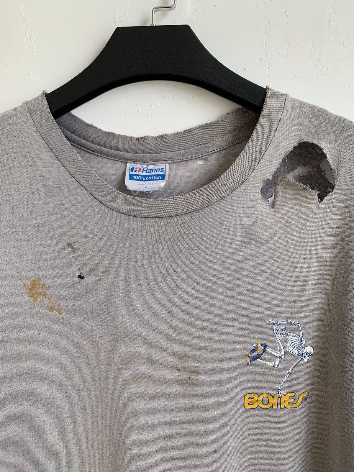 Powell Peralta Vintage 80s Powell Peralta Bones Skeleton Distressed Shirt Size US L / EU 52-54 / 3 - 5 Thumbnail