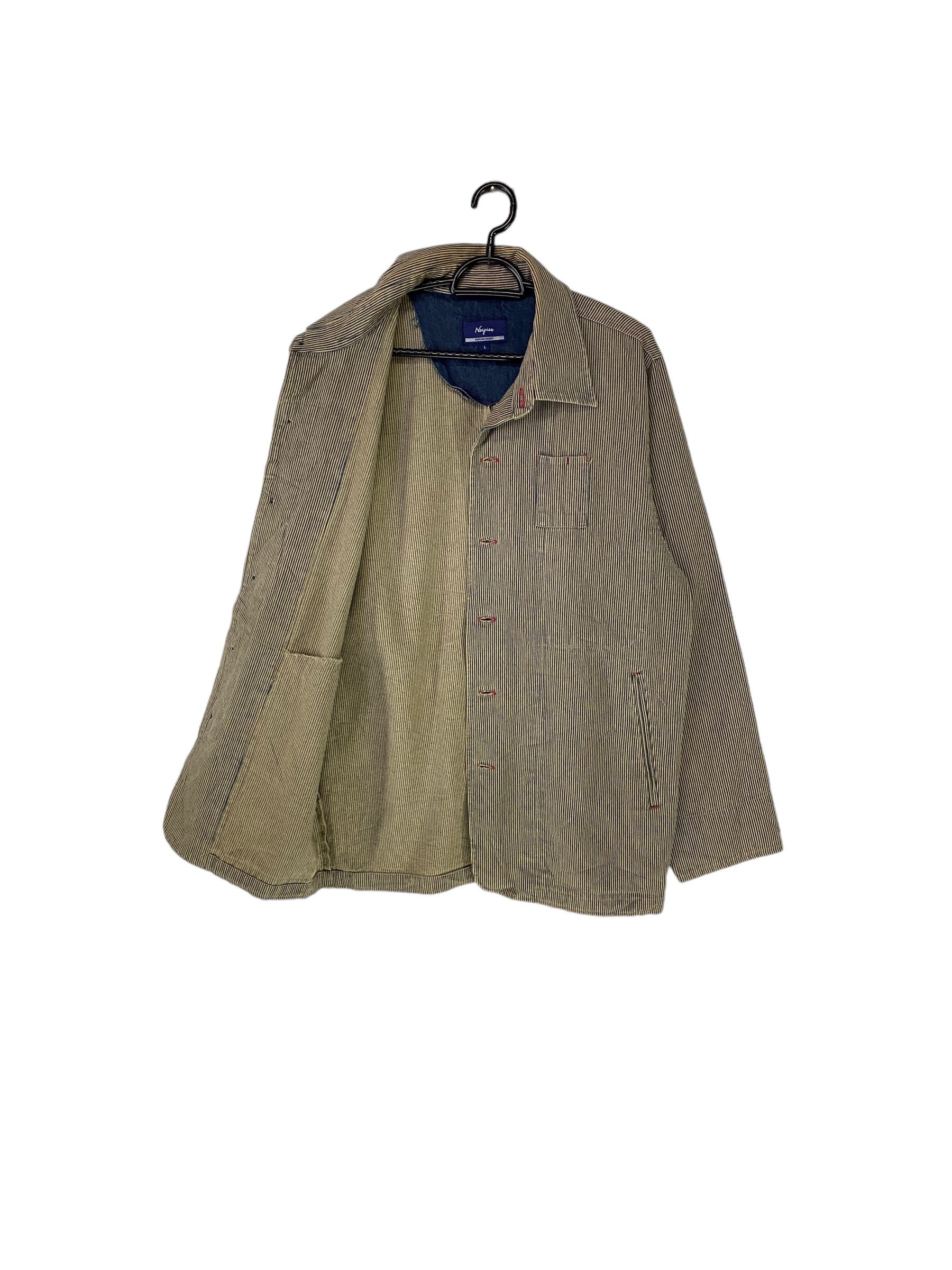 Designer × Japanese Brand 2000s Nayries hickory stripe work jacket Size US L / EU 52-54 / 3 - 3 Thumbnail