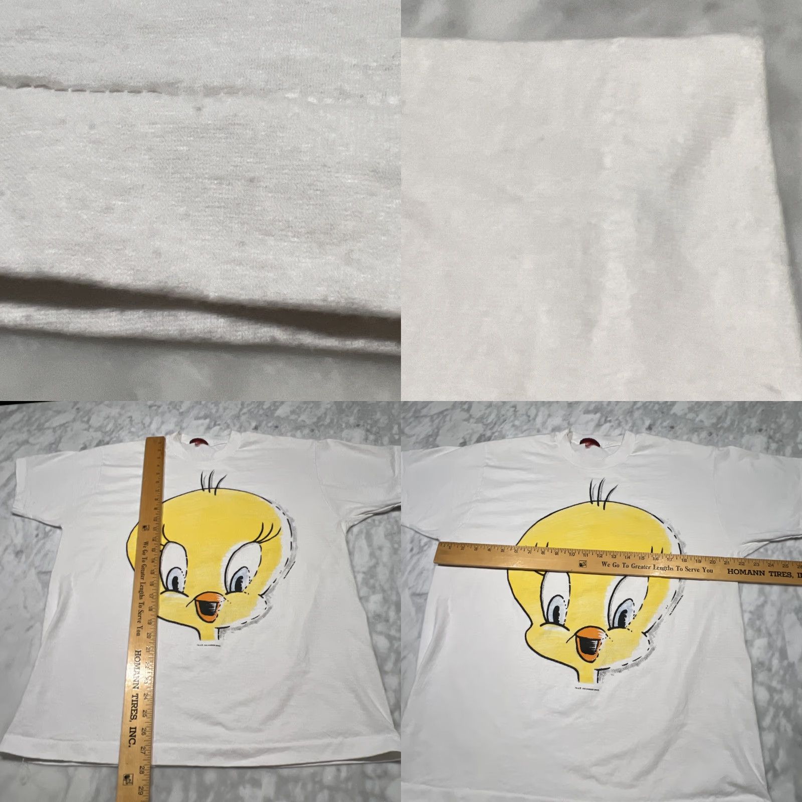 VINTAGE Warner Bros Tweety Bird Graphic T-Shirt Men Large 90s Cartoon White