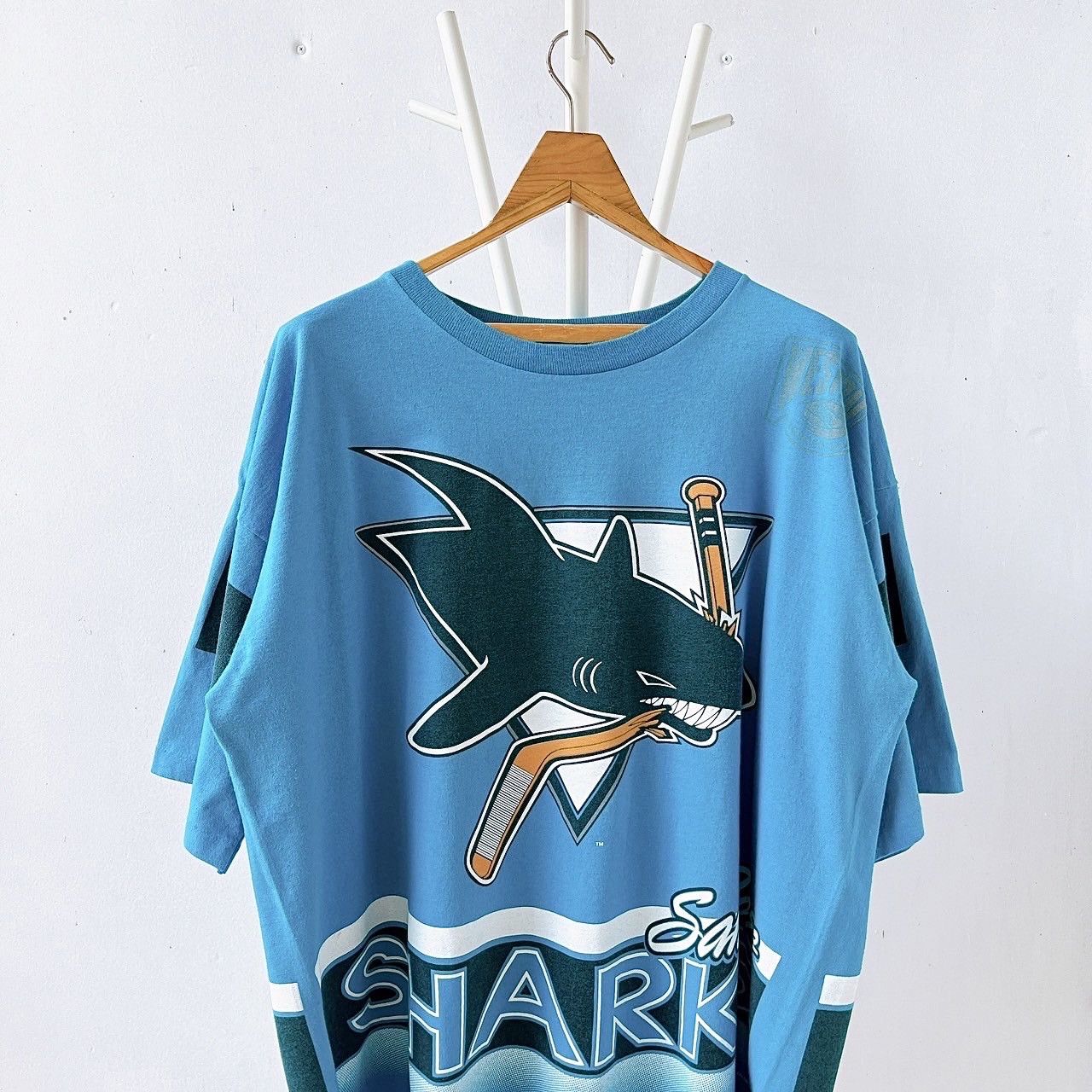 Salem Sportswear × Vintage 90s San Jose Sharks NHL t-shirt/ XL Size US XL / EU 56 / 4 - 3 Thumbnail