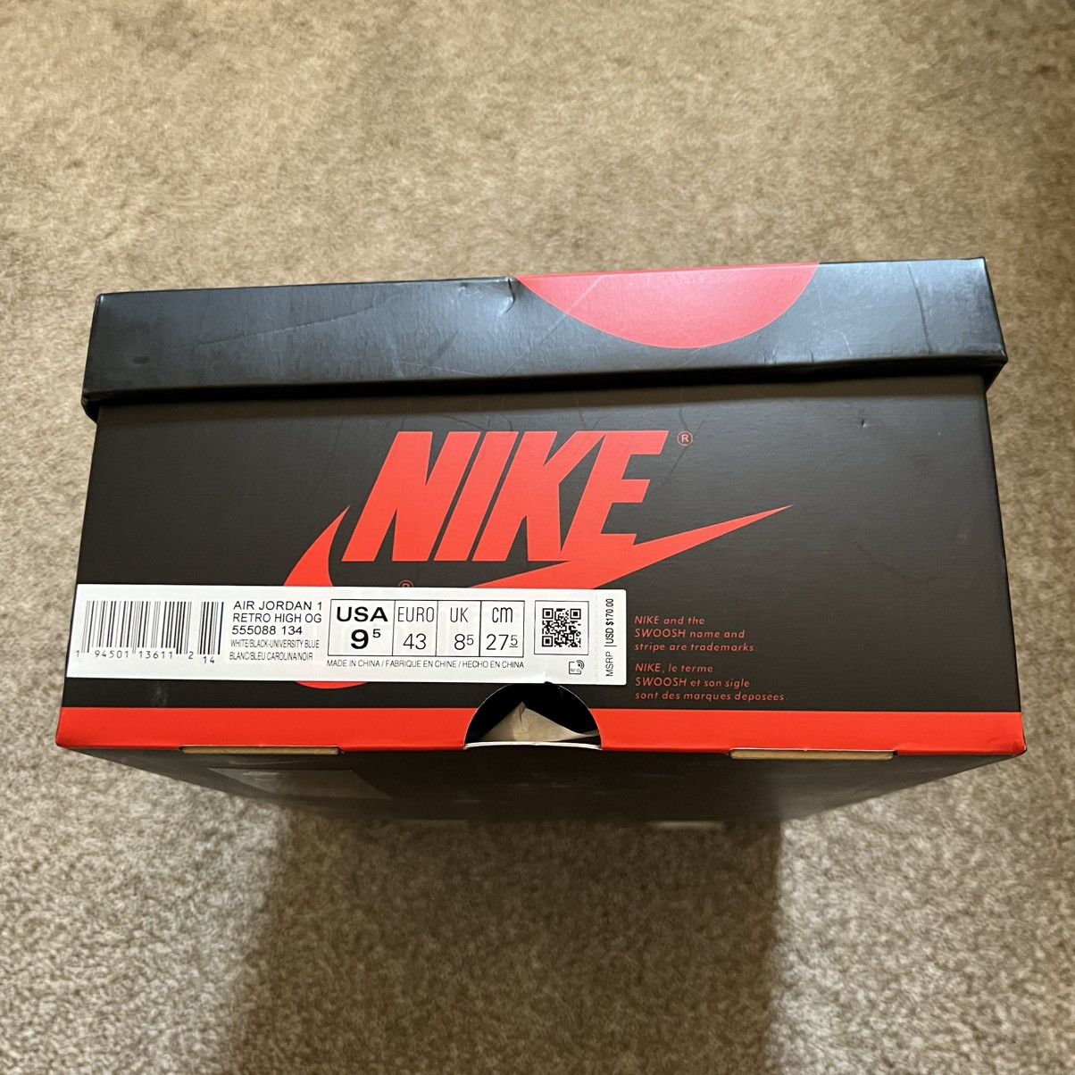 Jordan Brand 2021 Jordan 1 Retro High OG University Blue Size 9.5 Size US 9.5 / EU 42-43 - 7 Thumbnail
