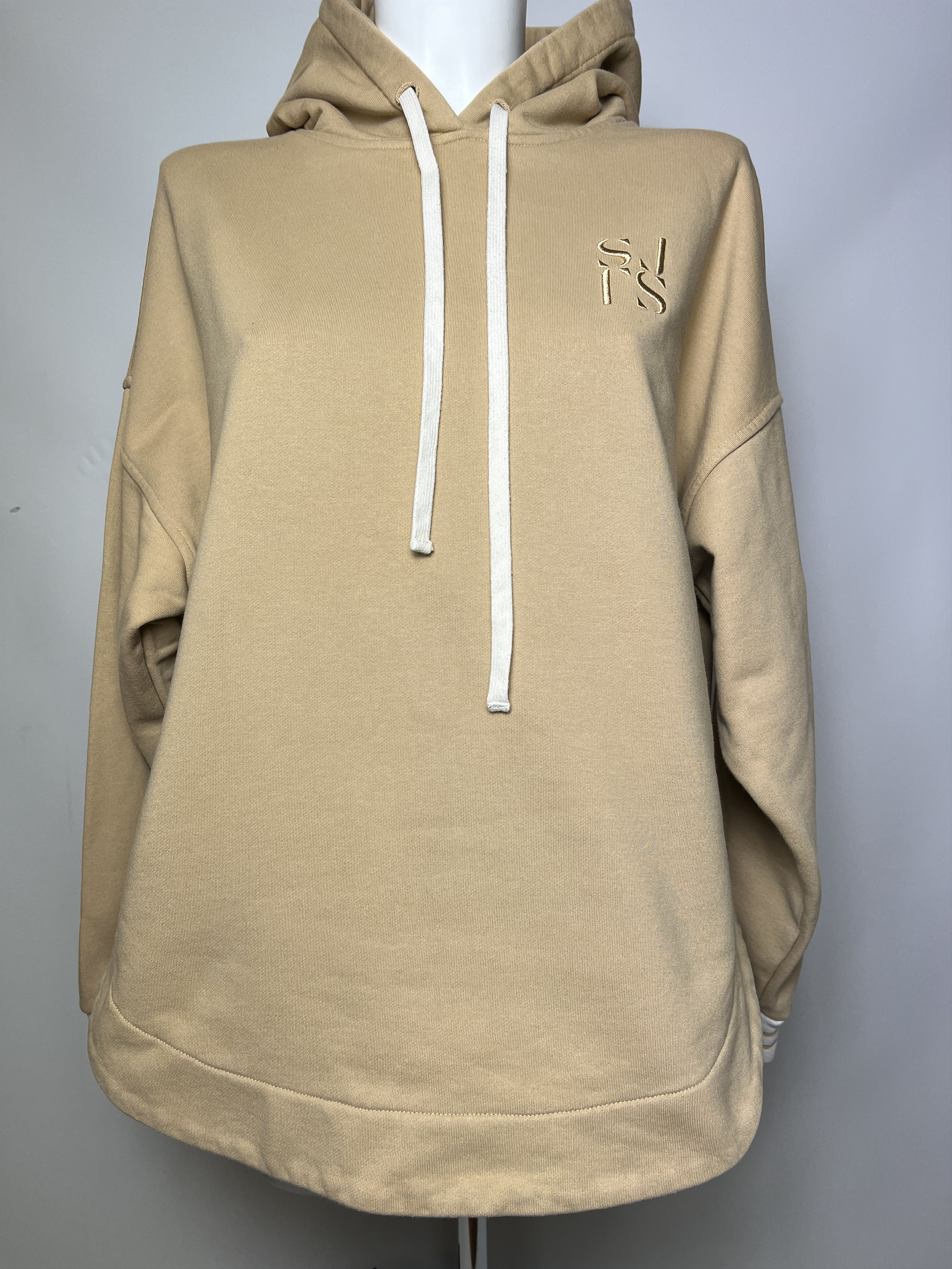 Shona Joy Shona Joy Top SJ Logo Curved HEM Hoodie Tan Size M / US 6-8 / IT 42-44 - 6 Thumbnail
