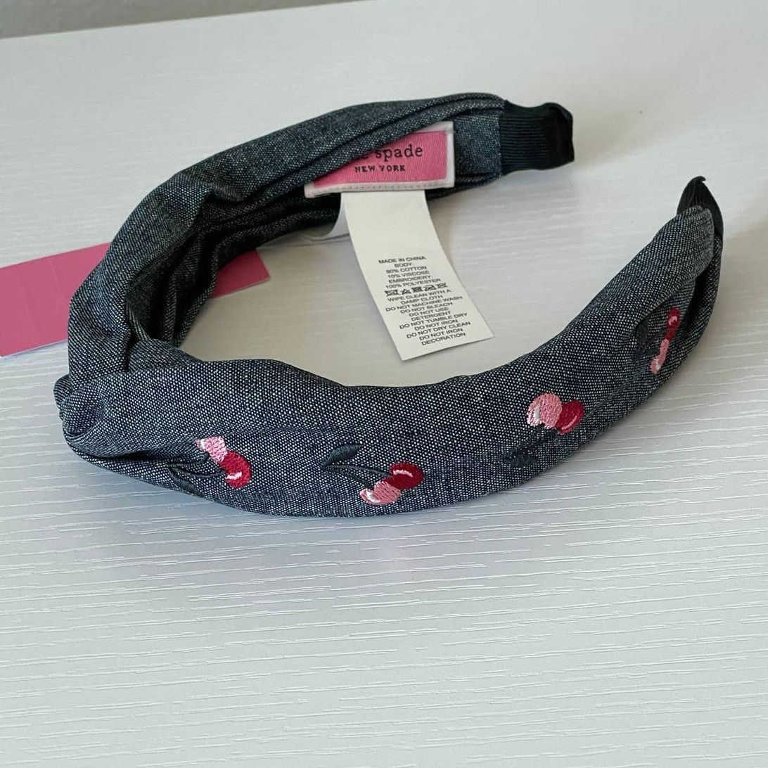 Kate Spade Kate Spade Cherry Denim Twisted Headband One size Size ONE SIZE - 3 Thumbnail