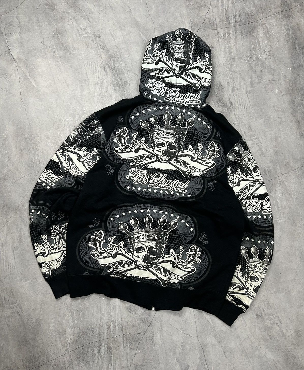 Japanese Brand × Vintage Vintage zip hoodie Fishbone streetwear tattoo y2k swag hype Size US XXL / EU 58 / 5 - 2 Thumbnail
