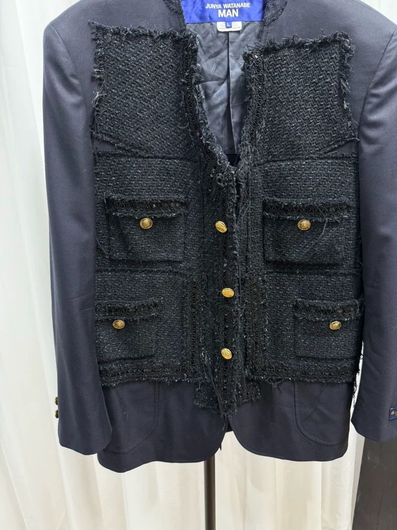 Junya Watanabe Junya watanabe size l Small fragrant tweed spliced wool bl Size 36R - 3 Thumbnail