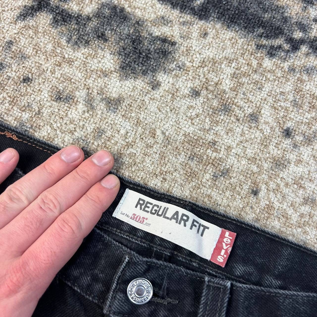 Levi's 505 Levis Vintage Y2K Regural Fit Black Denim Jeans Size US 31 - 6 Thumbnail