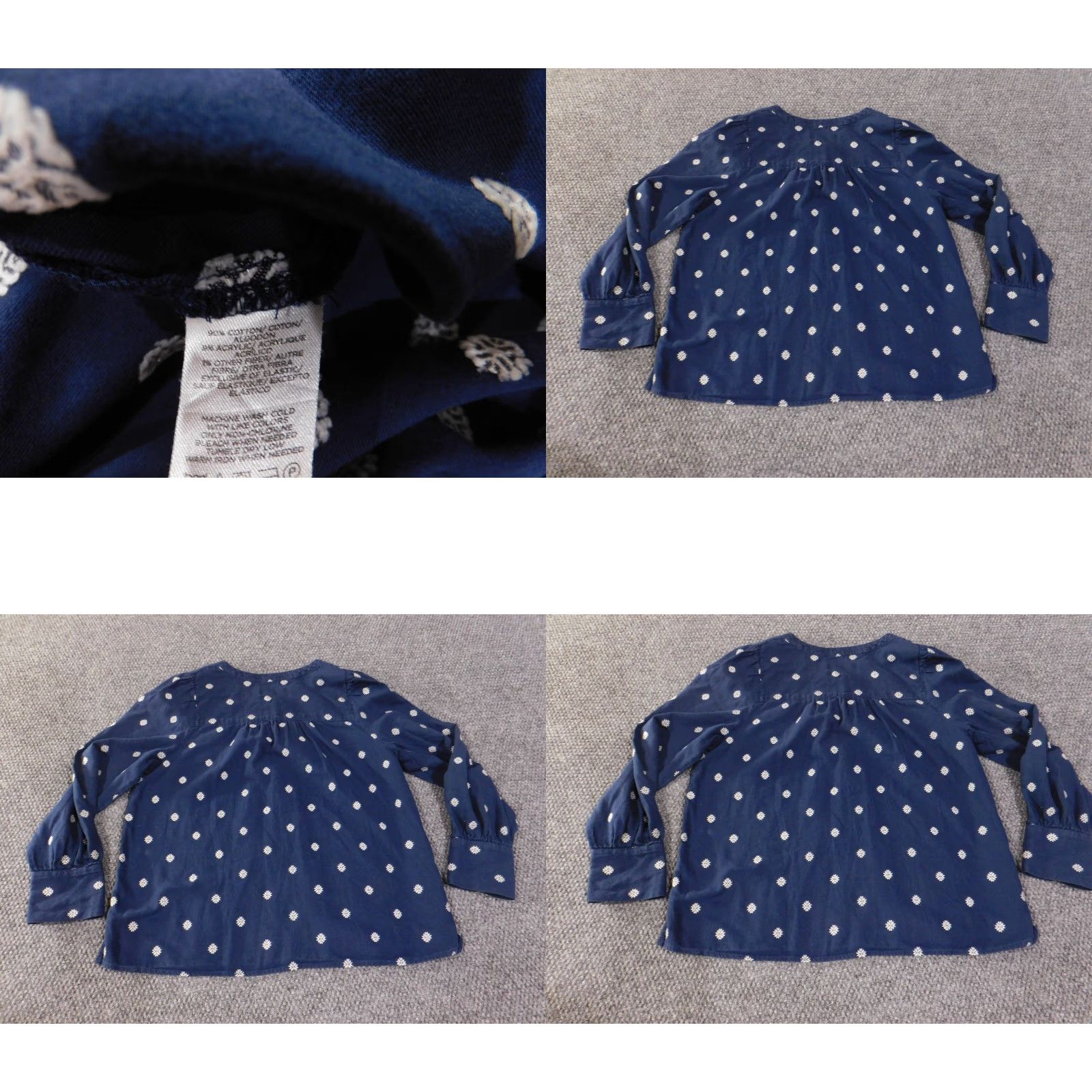 Loft LOFT Blouse Womens Medium Navy Blue Embroidered Long Sleeve Henley Cotton Button Boho Casual Shirt Womens M Navy Blue Embroidered Long Sleeve Shirt Size M / US 6-8 / IT 42-44 - 8 Thumbnail