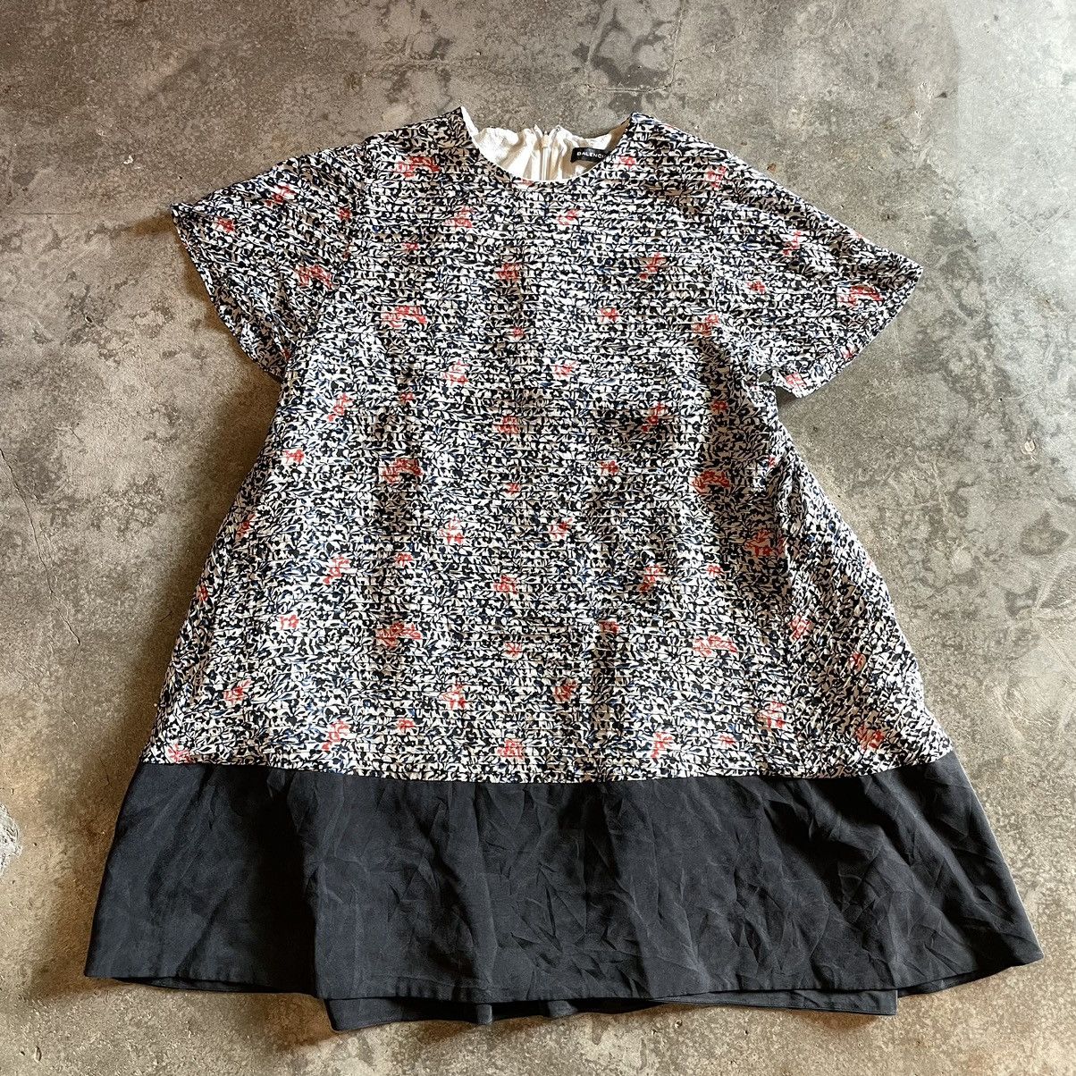 Balenciaga Balenciaga Pleated Floral Blouse Silk Size S / US 4 / IT 40 - 1 Thumbnail