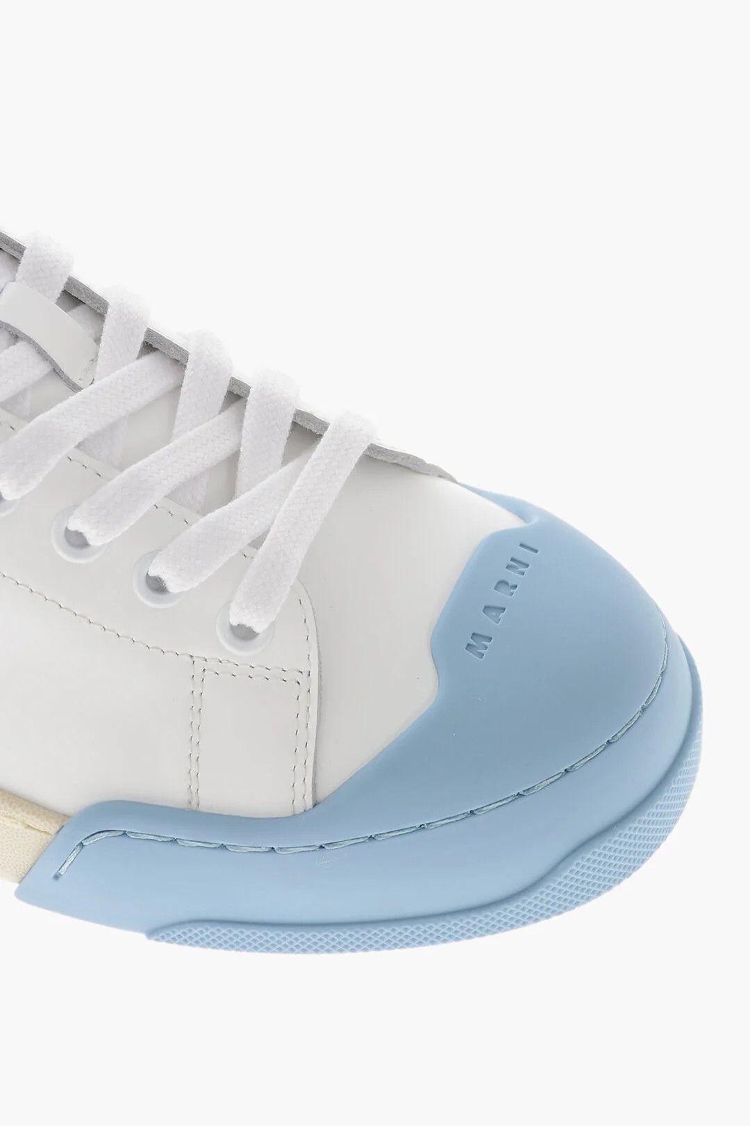 Marni og1mm0326 Leather Low-Top Sneakers in White Size US 8 / IT 38 - 2 Thumbnail