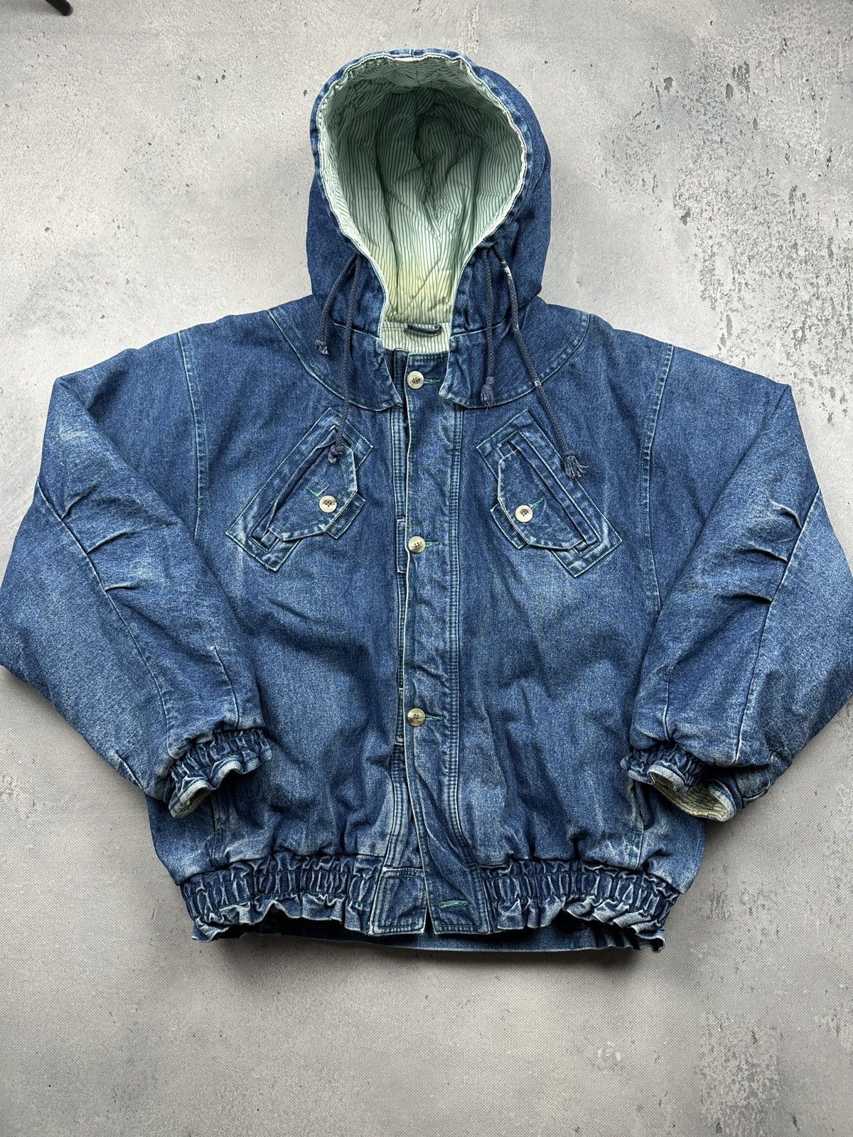 Wrangler Vintage Wrangler Denim Hooded Jacket Quilted Lined Workwear Size US XL / EU 56 / 4 - 16 Thumbnail