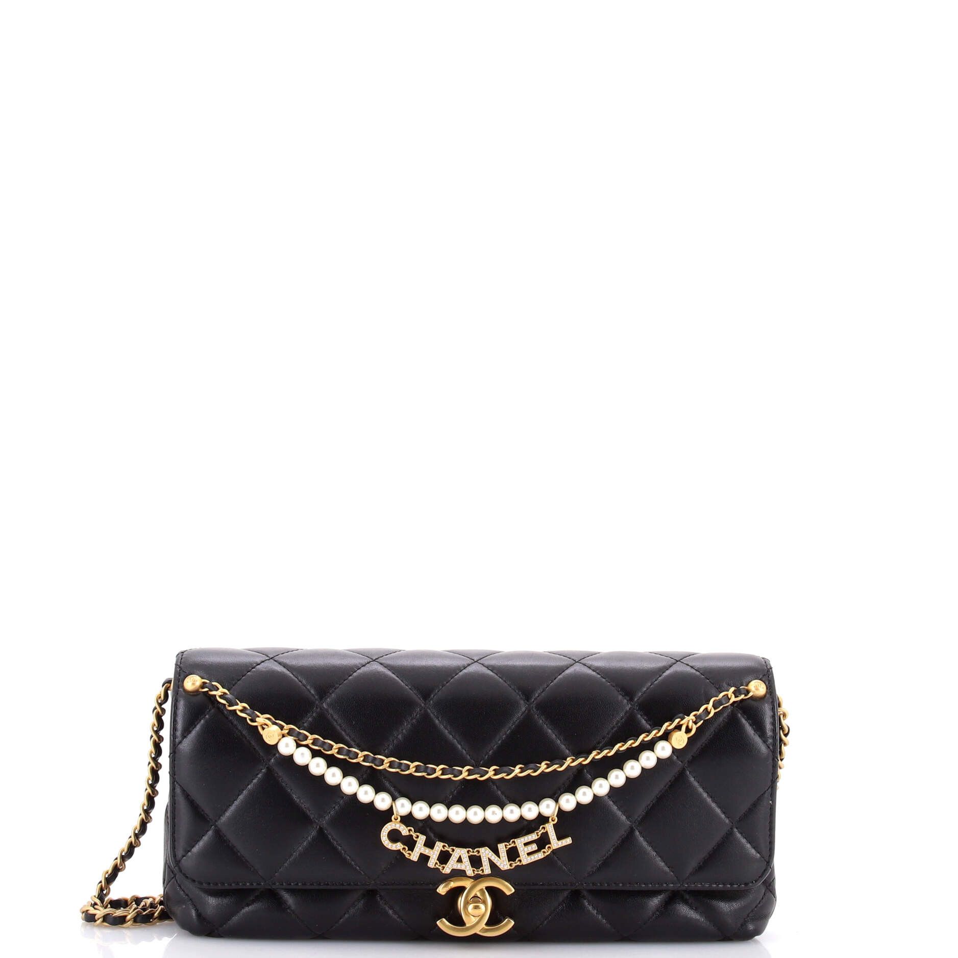 Chanel Logo Chains Flap Clutch with Chain Size ONE SIZE - 1 Thumbnail