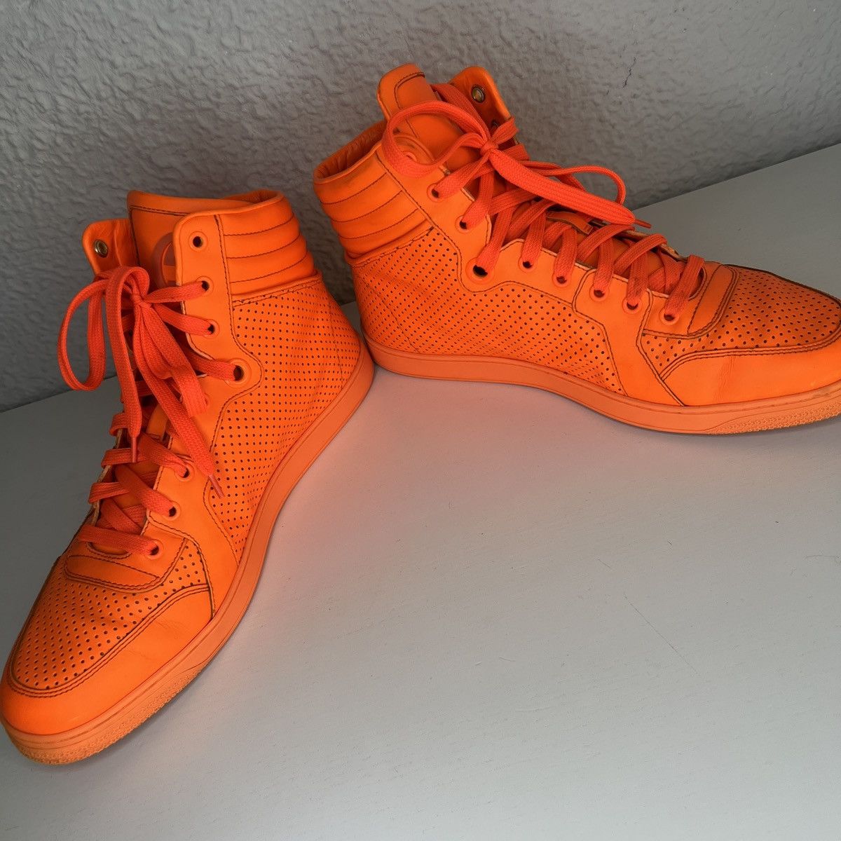 Gucci Gucci High Top Sneakers Shoes Trainers GG Orange Y2K Drill Size US 10.5 / EU 43-44 - 9 Thumbnail