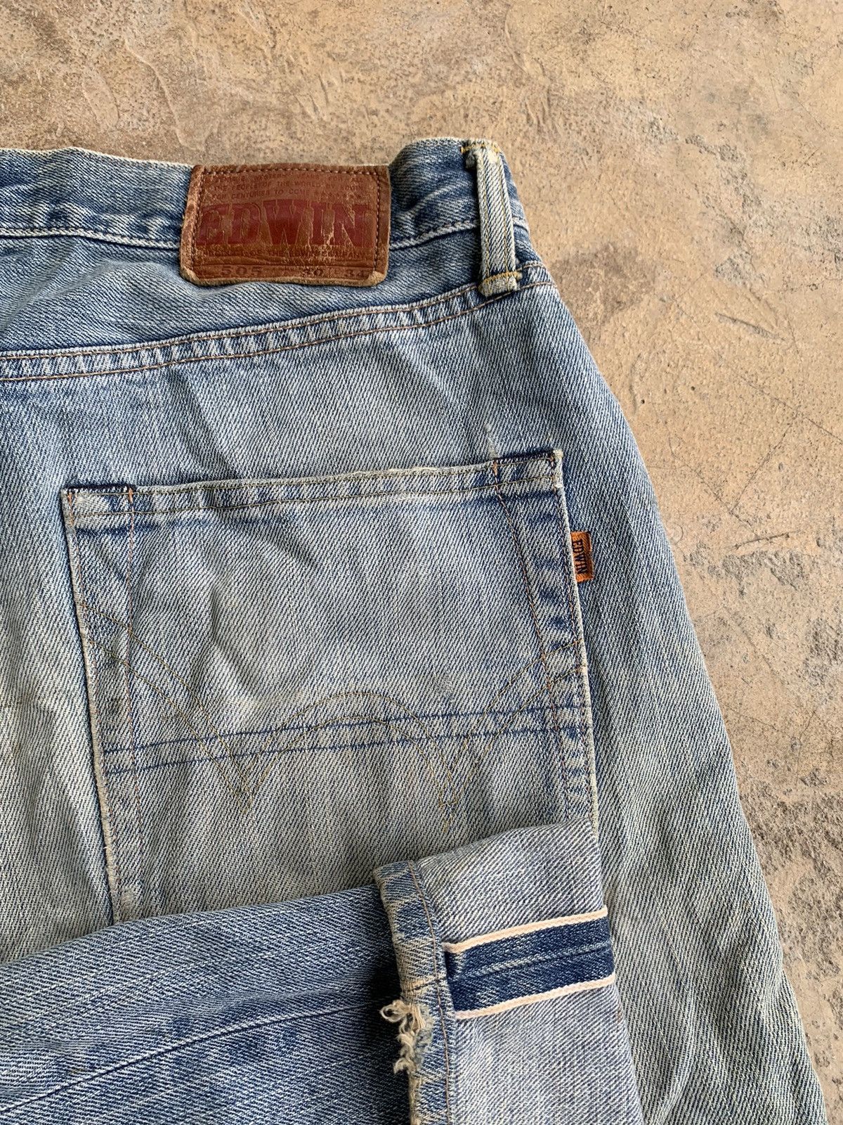 Edwin × Vintage Vintage Edwin 505 Selvedge Japanese Distressed Denim Size US 32 / EU 48 - 3 Thumbnail