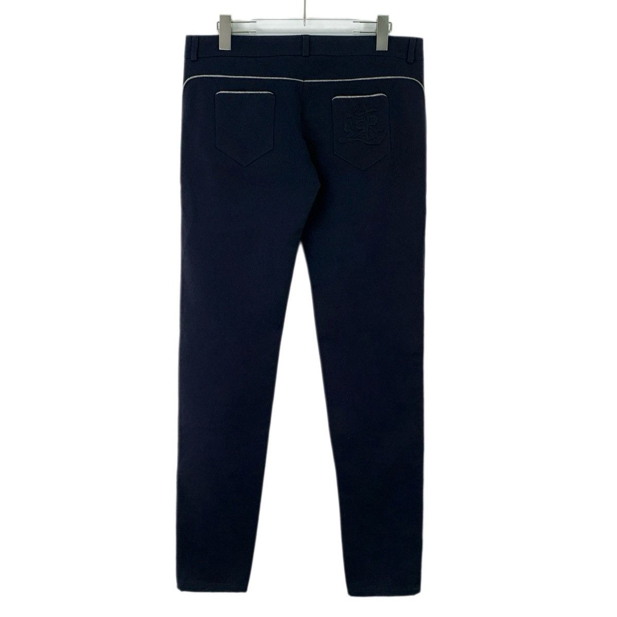 Balenciaga Balenciaga Dark Blue Letter Embroidered Casual Pants K26WX Size 27" / US 4 / IT 40 - 2 Thumbnail