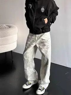 Other Vintage washed and dirty dyed street hip hop y2k jeans Size US 34 / EU 50 - 7 Thumbnail
