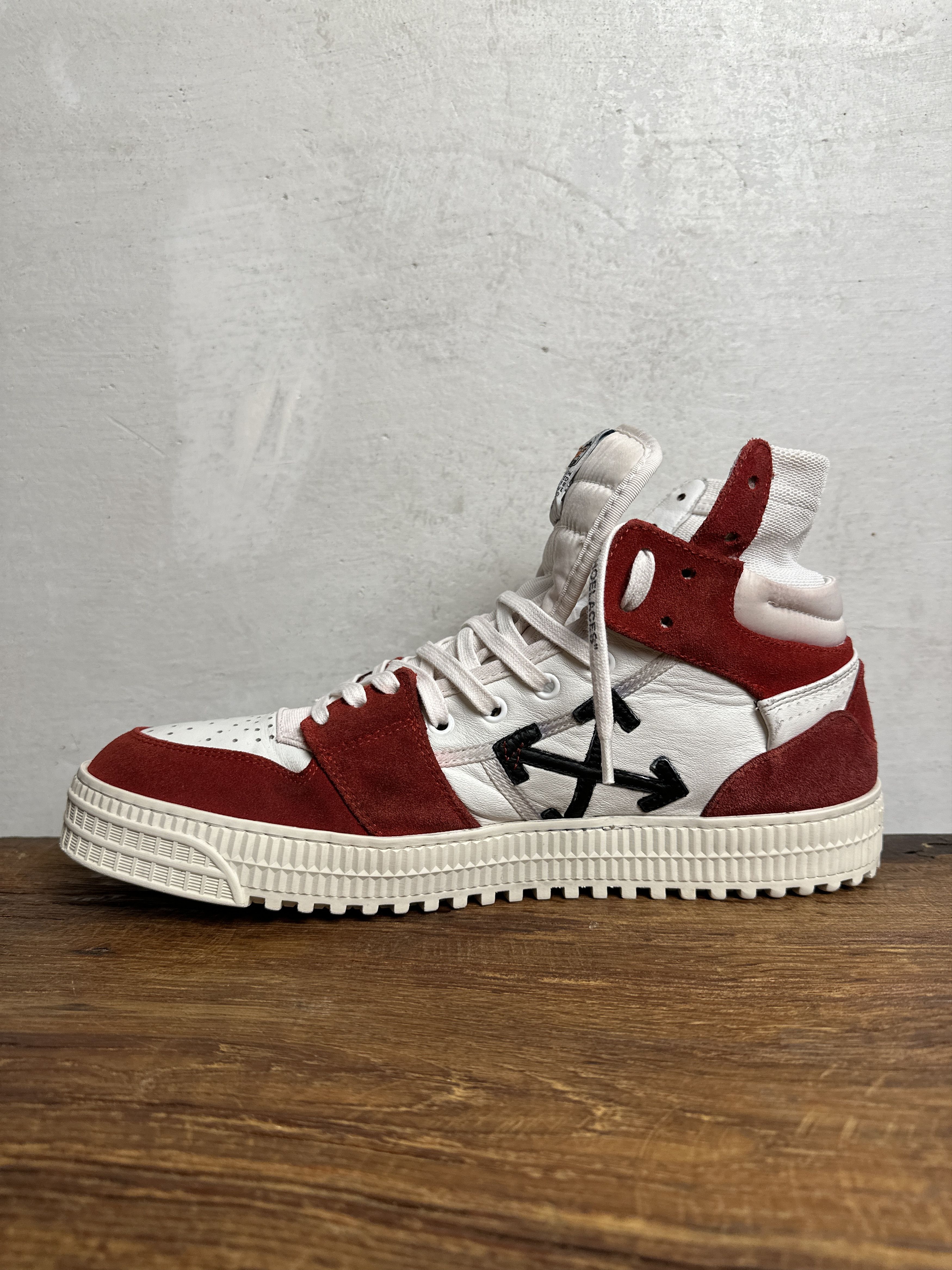 Off-White Off-White Off-Court 3.0 Red White Suede High-Top Shoes Size US 11 / EU 44 - 4 Thumbnail