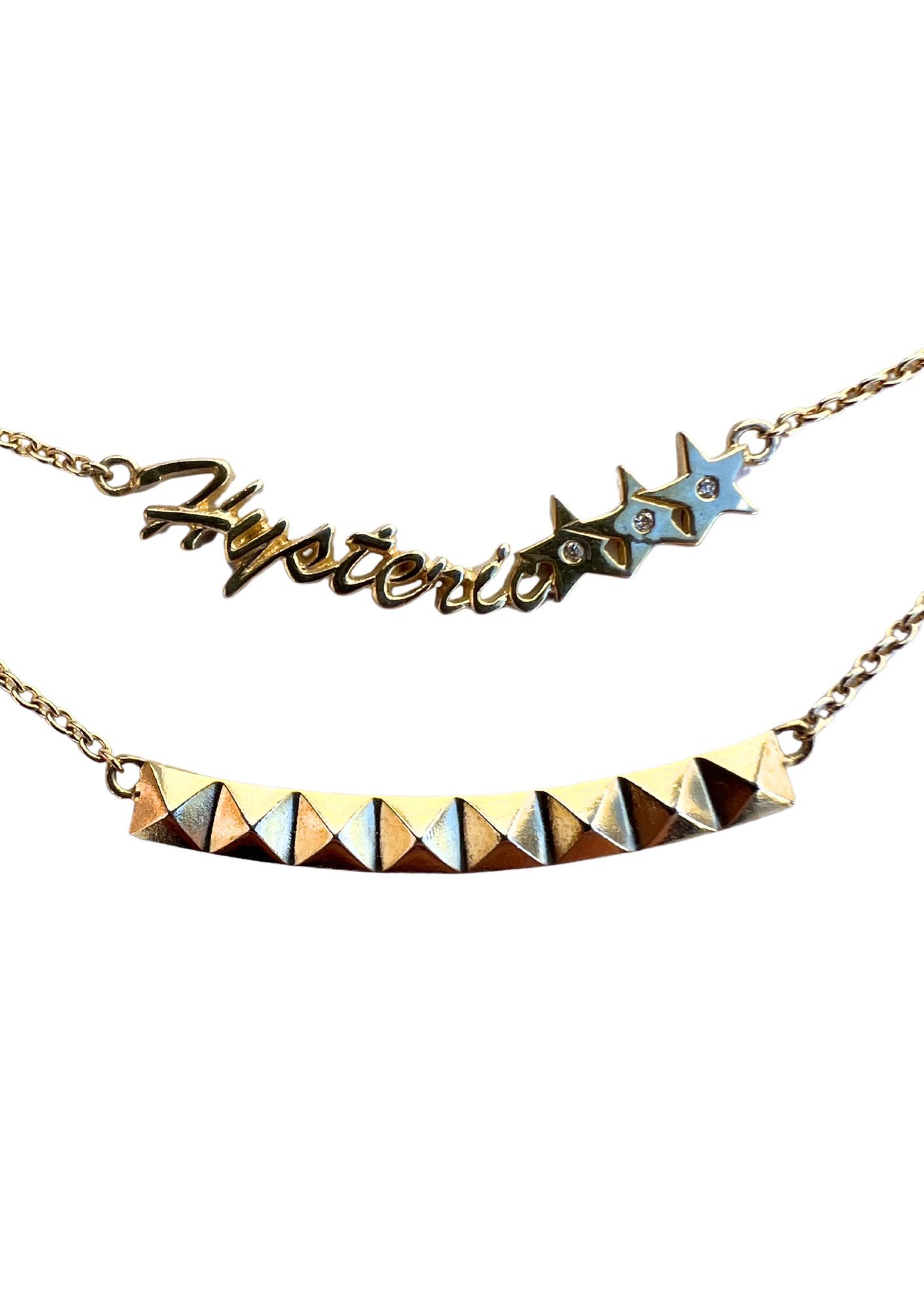 Hysteric Glamour HYSTERIC GLAMOUR Gold Plated Silver Diamond Studded Necklace Size ONE SIZE - 9 Thumbnail