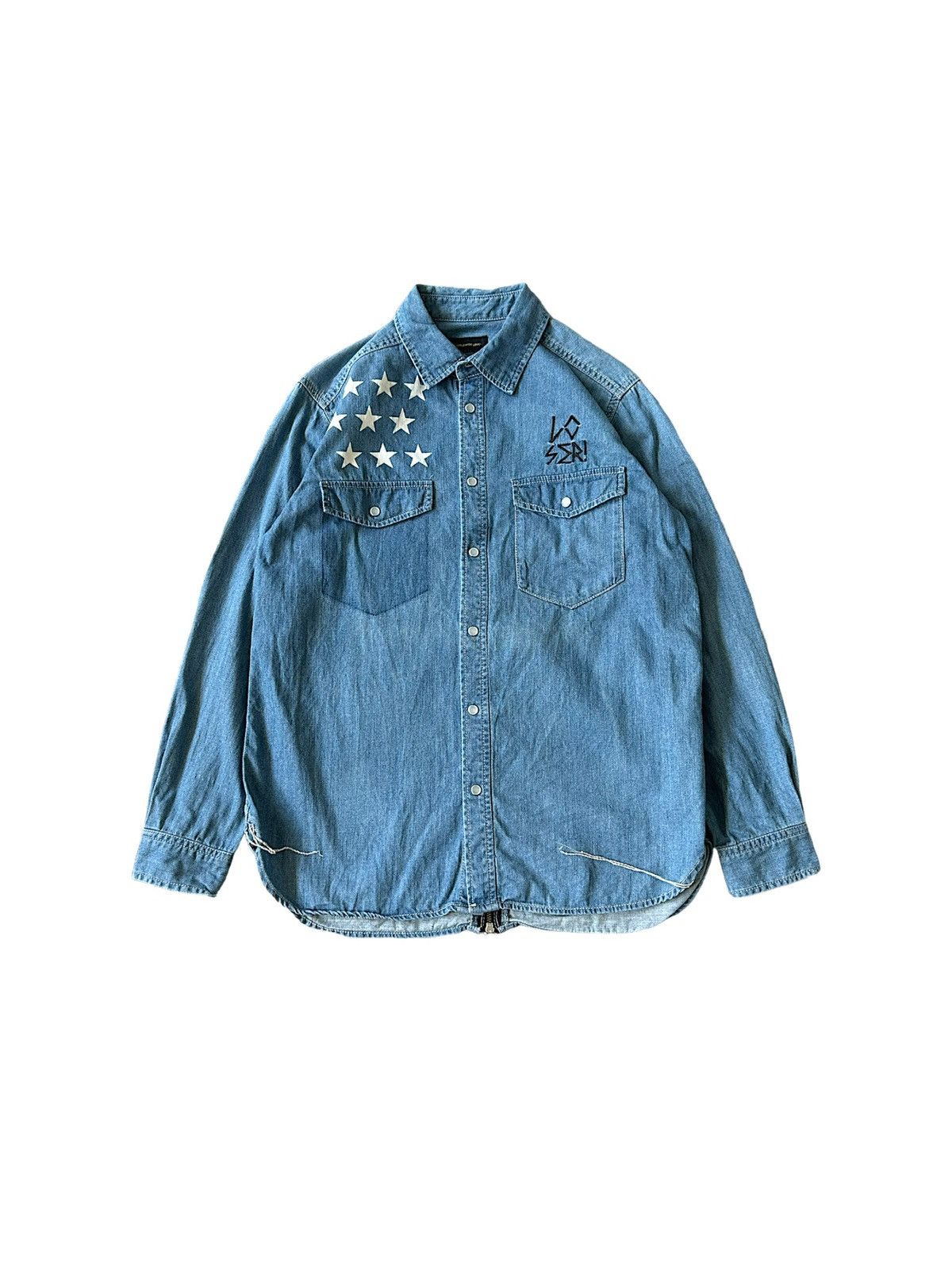 Hysteric Glamour 00’s World Wide Love punk denim shirt Size US M / EU 48-50 / 2 - 1 Thumbnail