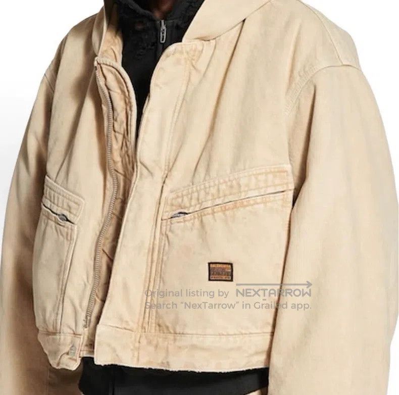 Balenciaga Balenciaga Distressed denim work jacket Size US S / EU 44-46 / 1 - 8 Thumbnail
