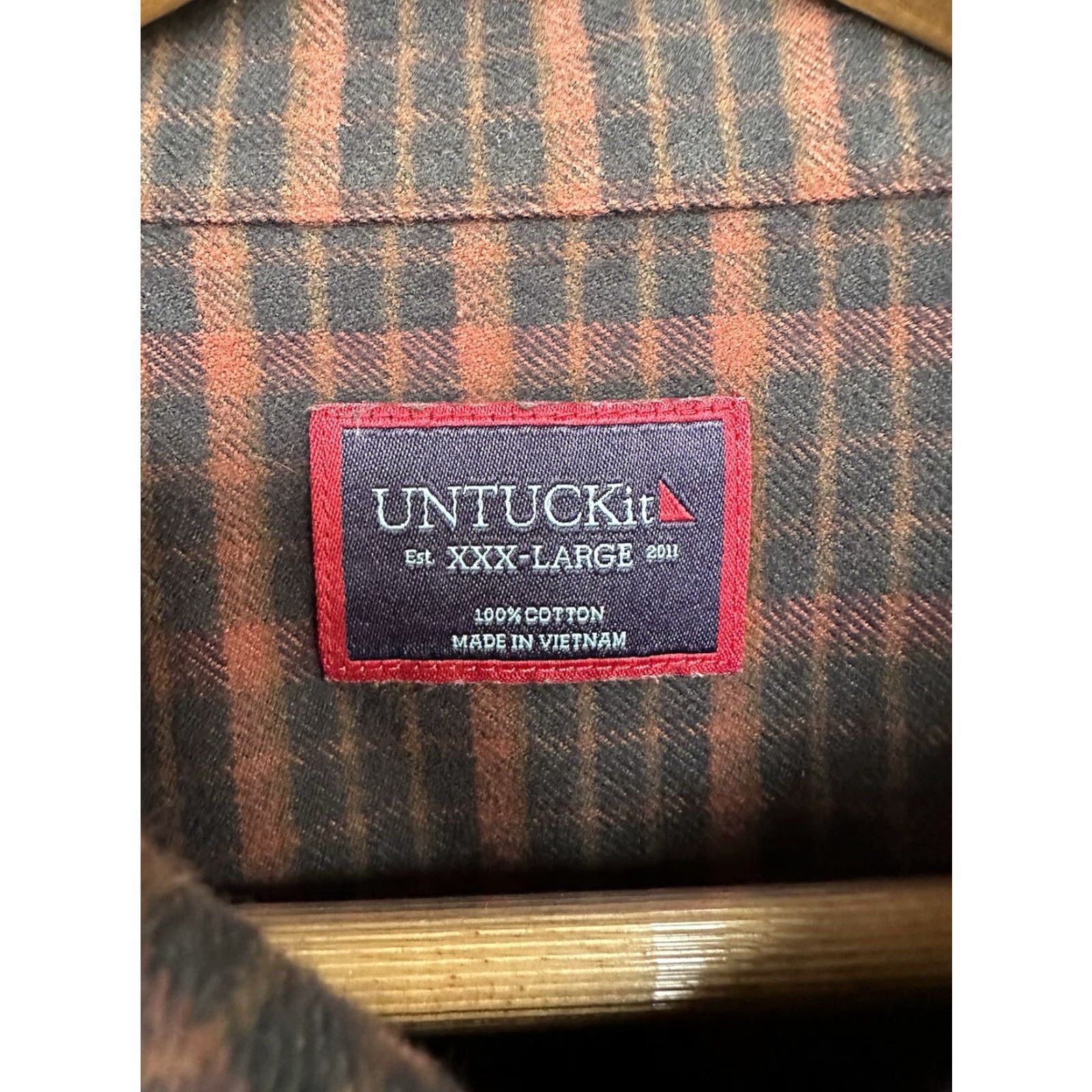 UNTUCKit UNTUCKit Flannel Shirt Mens 3XL Button-Up Long Sleeve Plaid Multicolor Black Rust Casual Travel Size US XXL / EU 58 / 5 - 3 Thumbnail