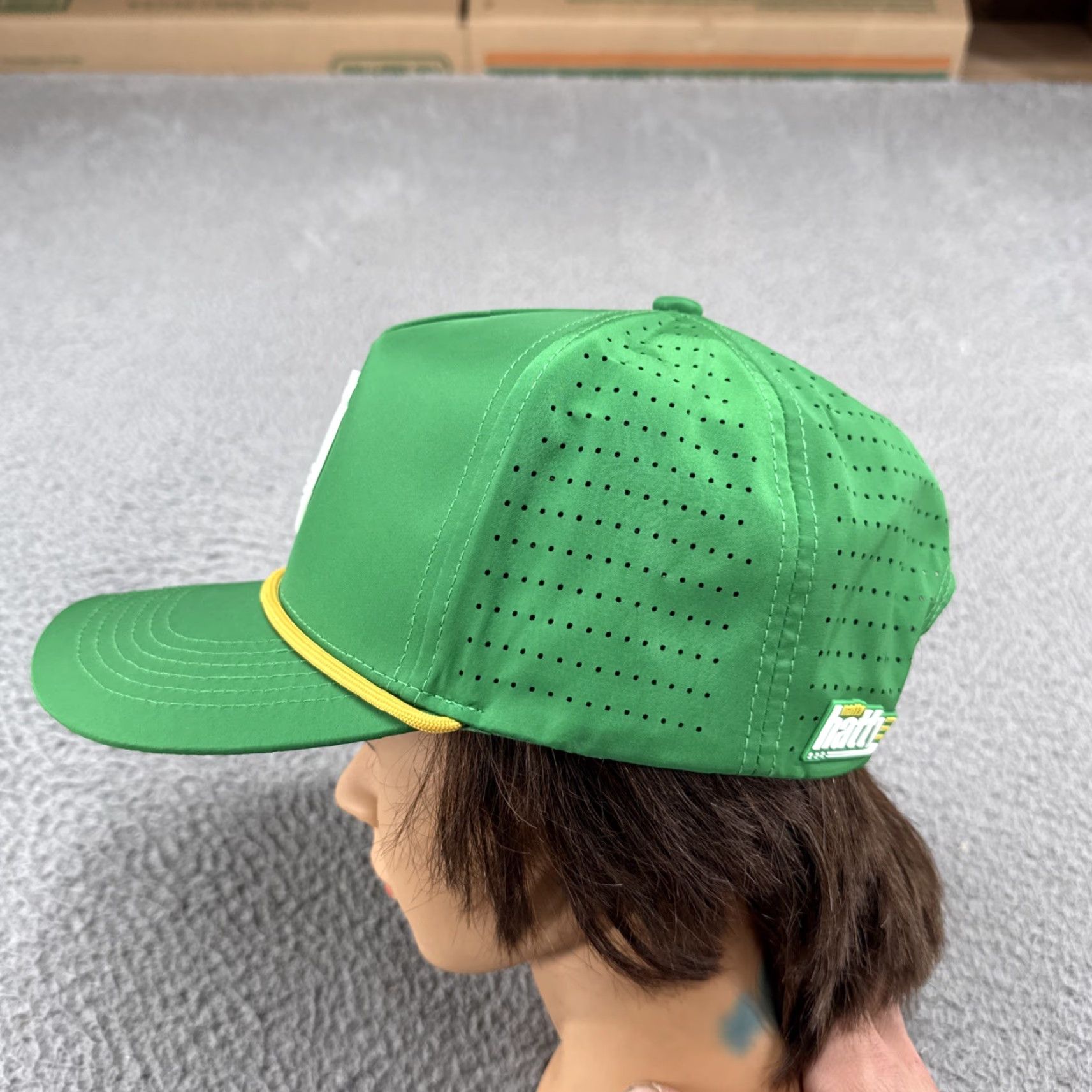 Vintage Natty Hockey Hat SnapBack Green Hat Cap Vented Adjustable Varsity Baseball Cap Hat, One Size, Men Size ONE SIZE - 3 Thumbnail