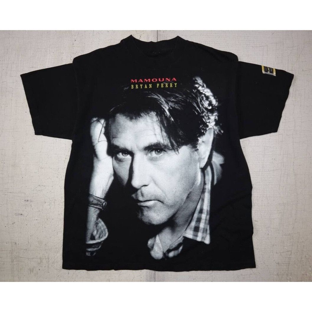 Vintage Vtg 90s Bryan Ferry T Shirt Mamouna Tour Dates Johnnie Size US XL / EU 56 / 4 - 1 Thumbnail