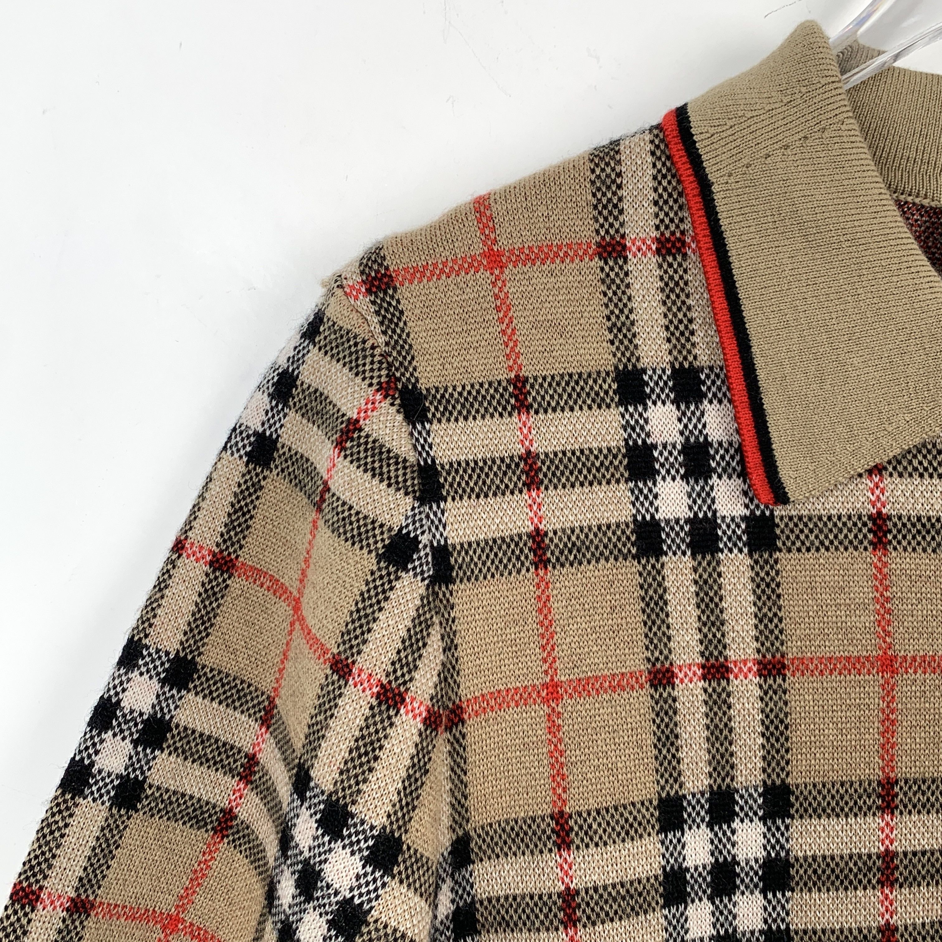 Burberry Burberry brown checked wool knit top Size XS / US 0-2 / IT 36-38 - 4 Thumbnail