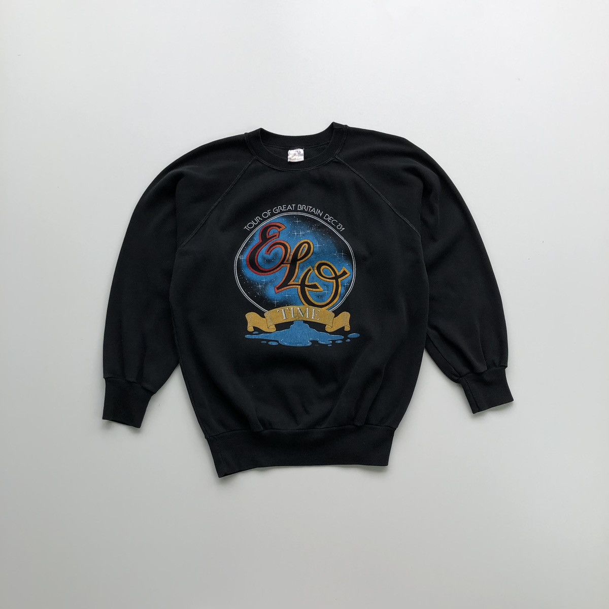 Band Tees × Vintage ELO Time Tour Of Great Britain 1981 Vintage 80’s Sweatshirt Size US S / EU 44-46 / 1 - 1 Thumbnail