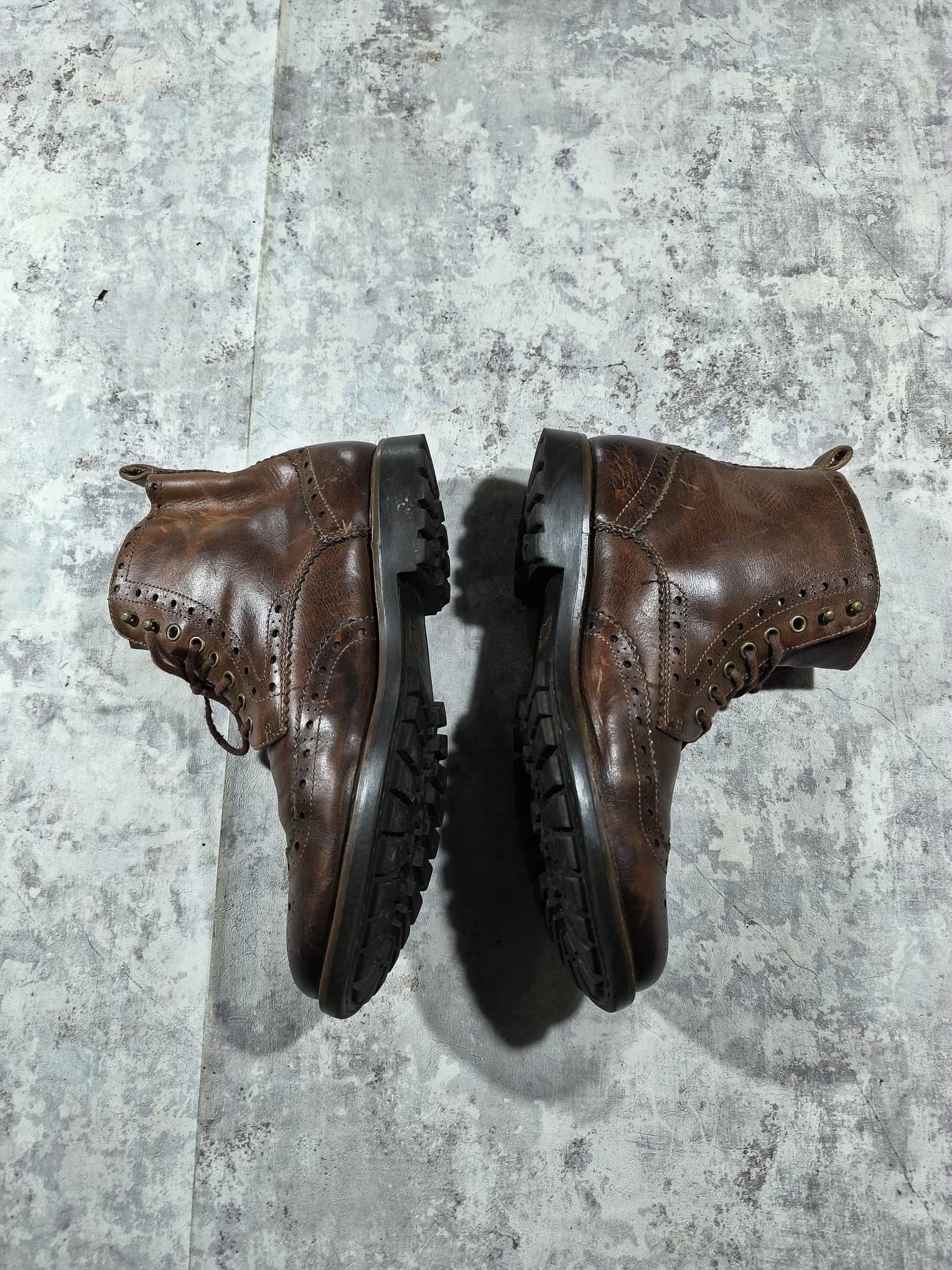 Vintage clarks patina leather boots vintage wingtip brogue western Size US 11.5 / EU 44-45 - 7 Thumbnail