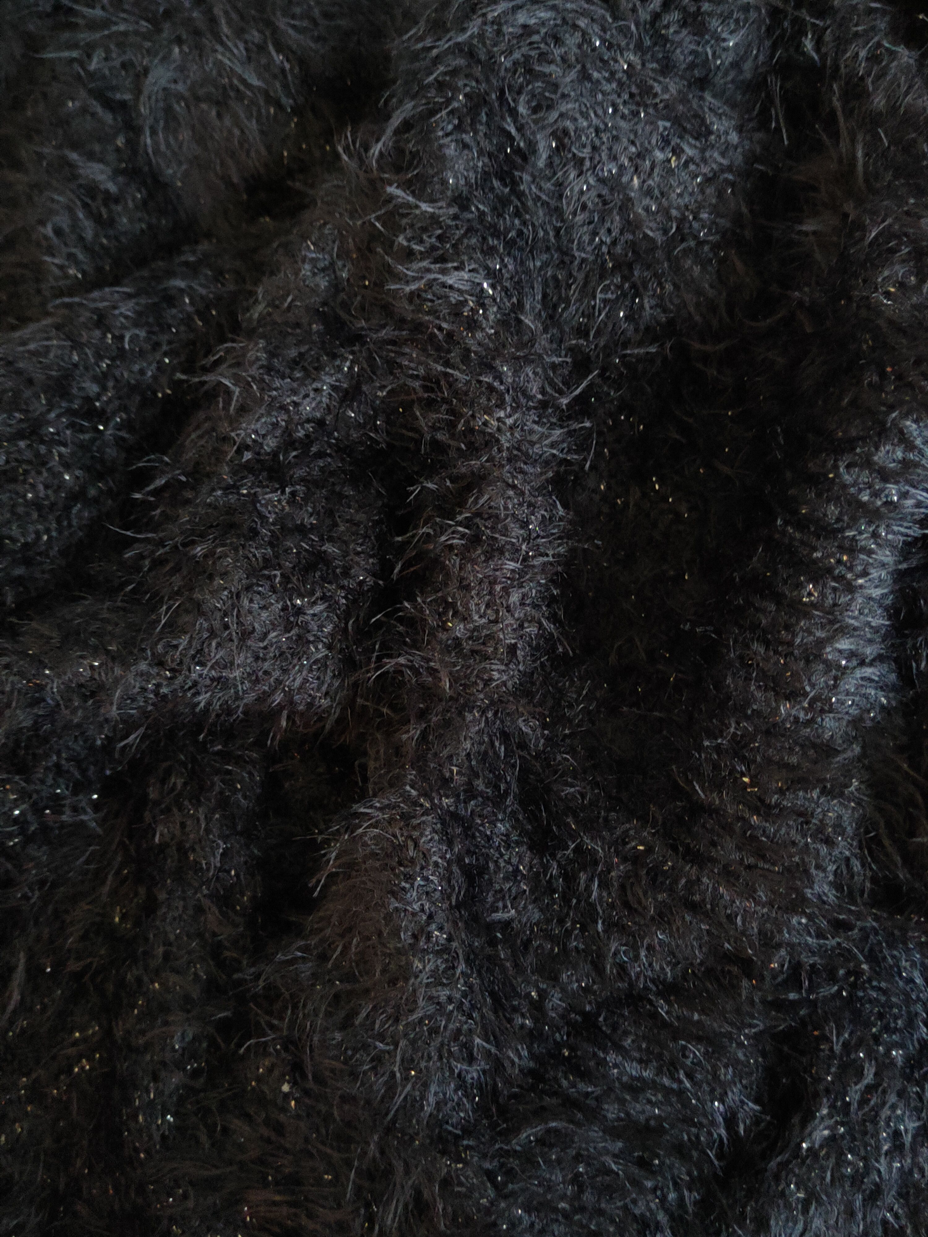GU GU Black Shag Shaggy Fur Mohair Knitwear #S1890 Size S / US 4 / IT 40 - 10 Thumbnail