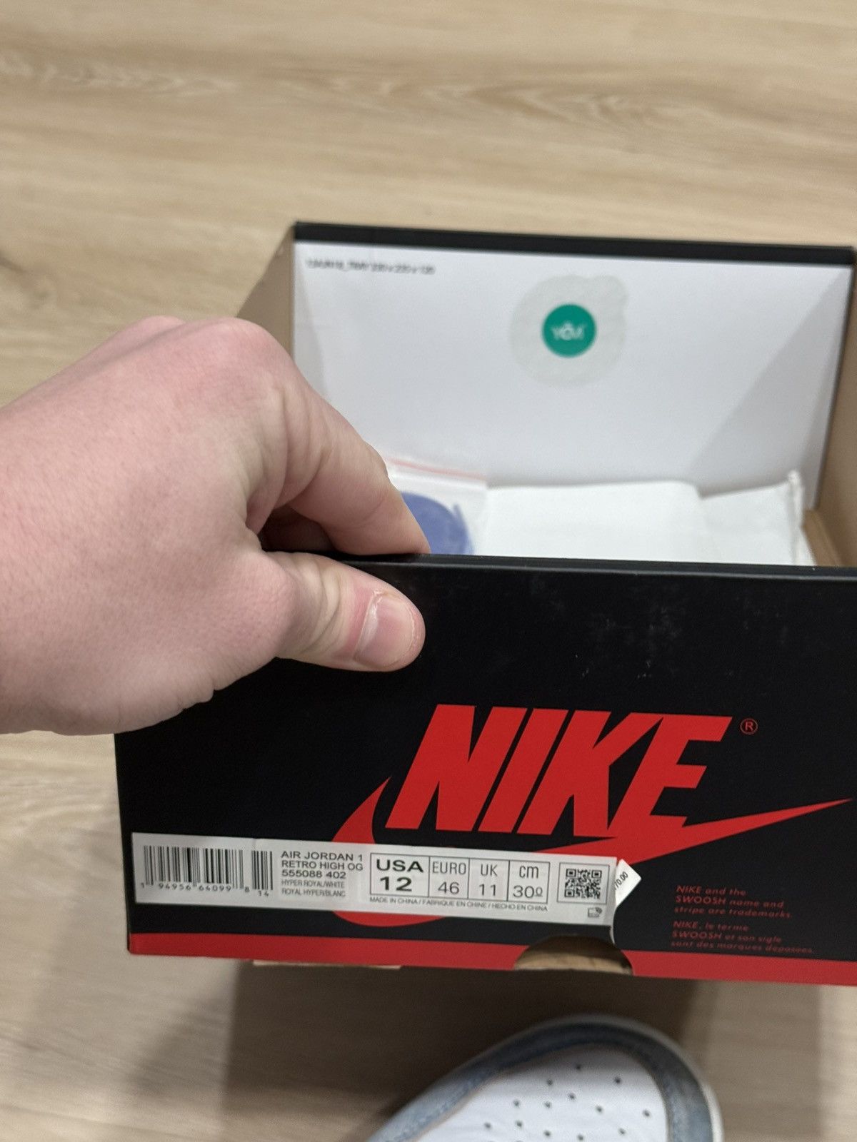 Jordan Brand Air Jordan 1 “Hyper Royal” Size US 12 / EU 45 - 20 Thumbnail