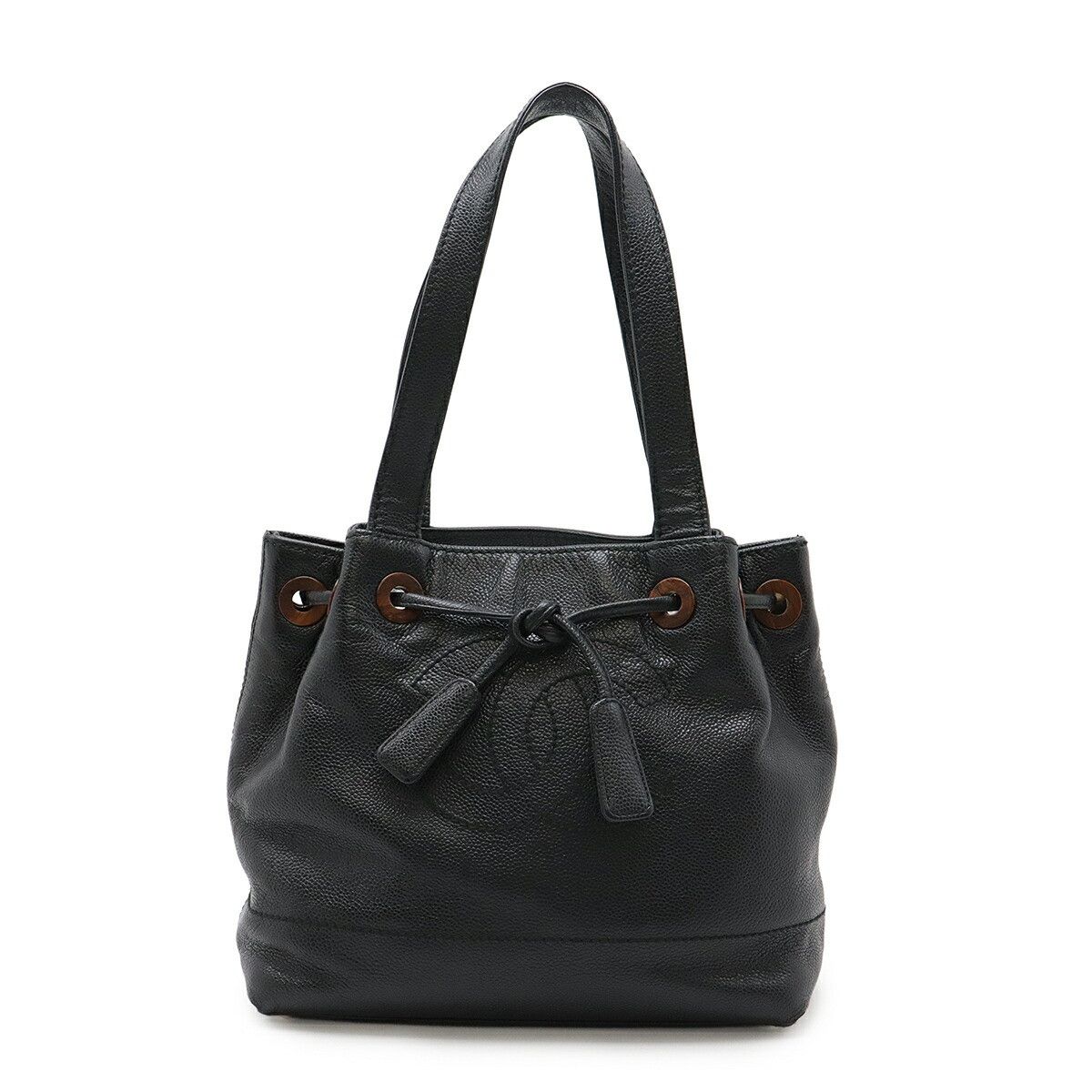 Chanel Chanel Coco Mark Caviarskin 2Way Bag Leather Shoulder Bag in Black, Women's
