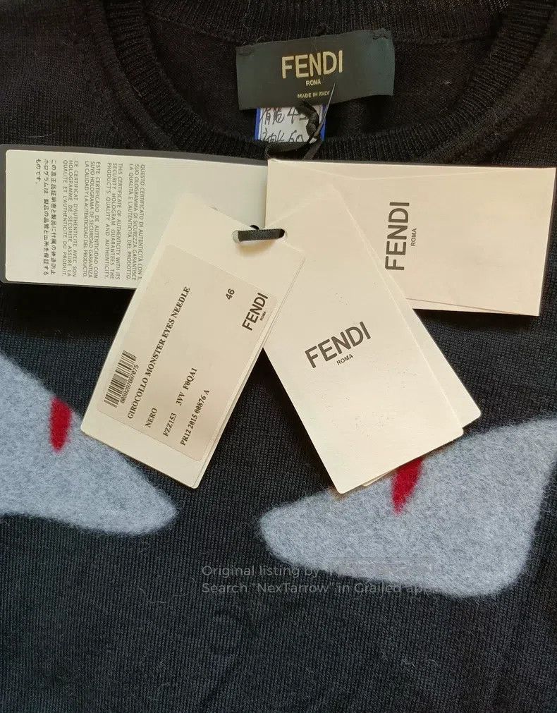 Fendi Fendi Little monster black wool knit sweater Size US S / EU 44-46 / 1 - 6 Thumbnail