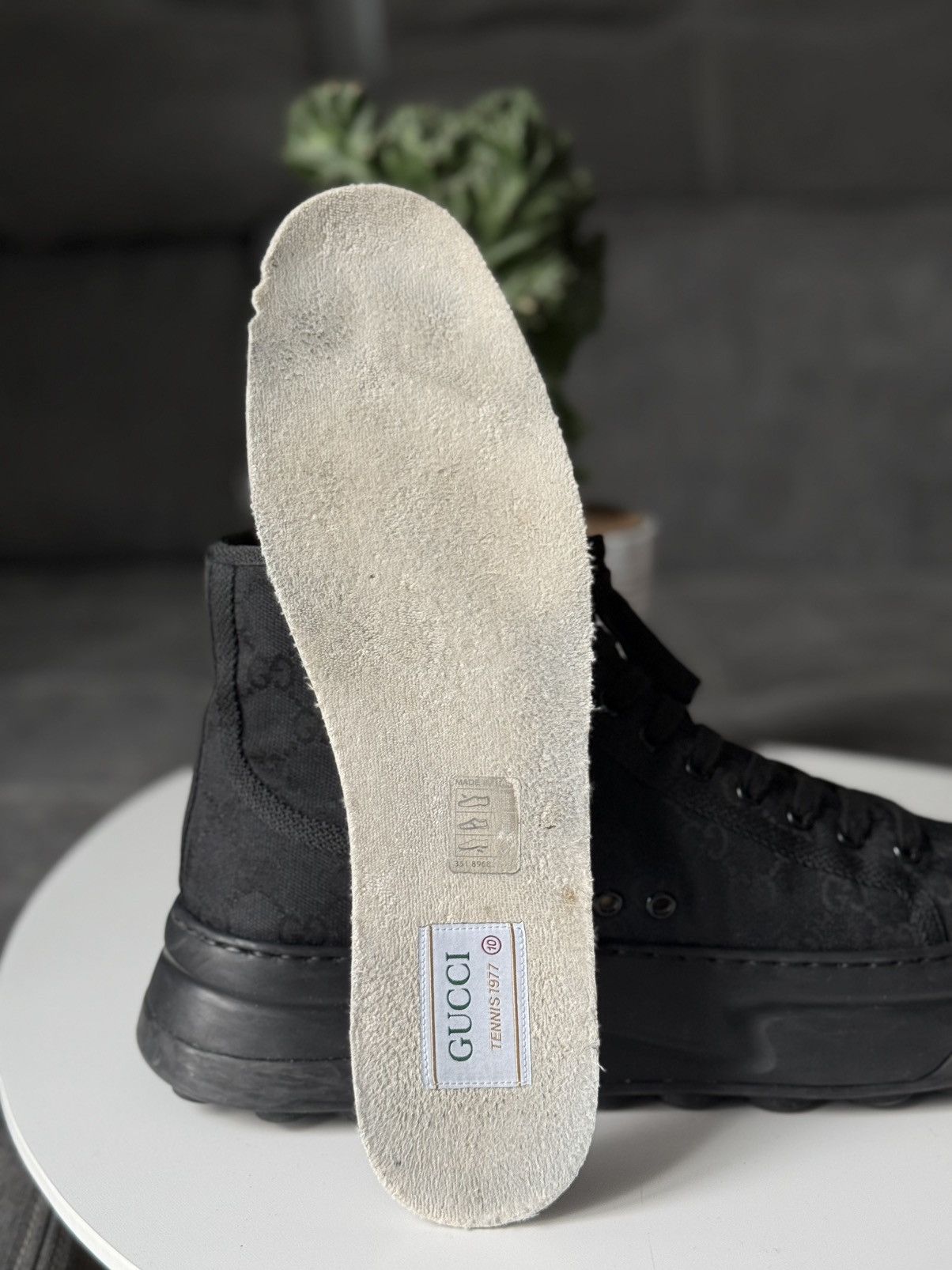 Gucci Gucci Mens Tennis 1977 High Top Brown GG Supreme Monogram Size US 11 / EU 44 - 17 Thumbnail
