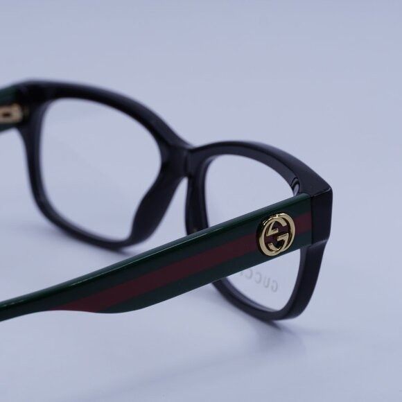 Gucci Gucci GG0278O 011 Eyeglasses Black 55mm Rectangle Frame Size ONE SIZE - 6 Thumbnail