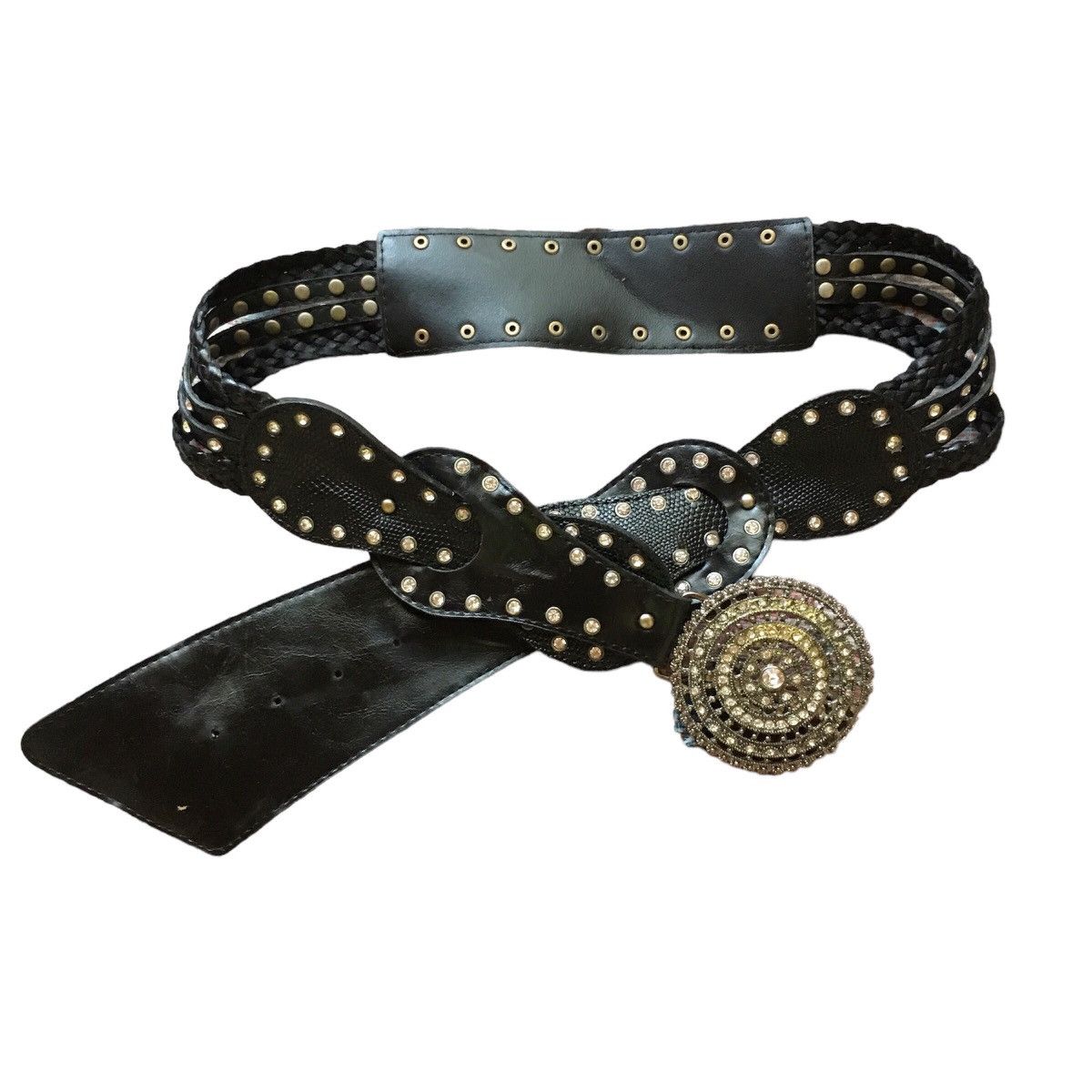 If Six Was Nine × Japanese Brand × Le Grande Bleu (L.G.B.) Black Buckle flower plait belt Size ONE SIZE - 3 Thumbnail