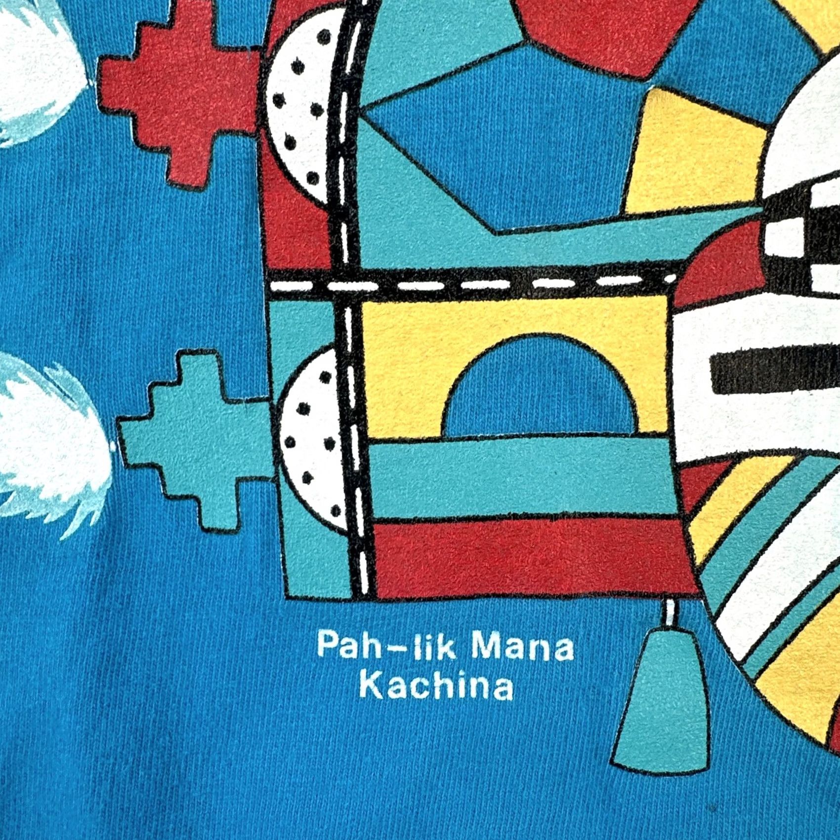 Hanes VINTAGE Hanes Beefy-T Shirt Blue 80s USA Pah-lik Mana Kachina Medium Men Short Sleeve Crew Neck Cotton Knit Size US M / EU 48-50 / 2 - 7 Thumbnail