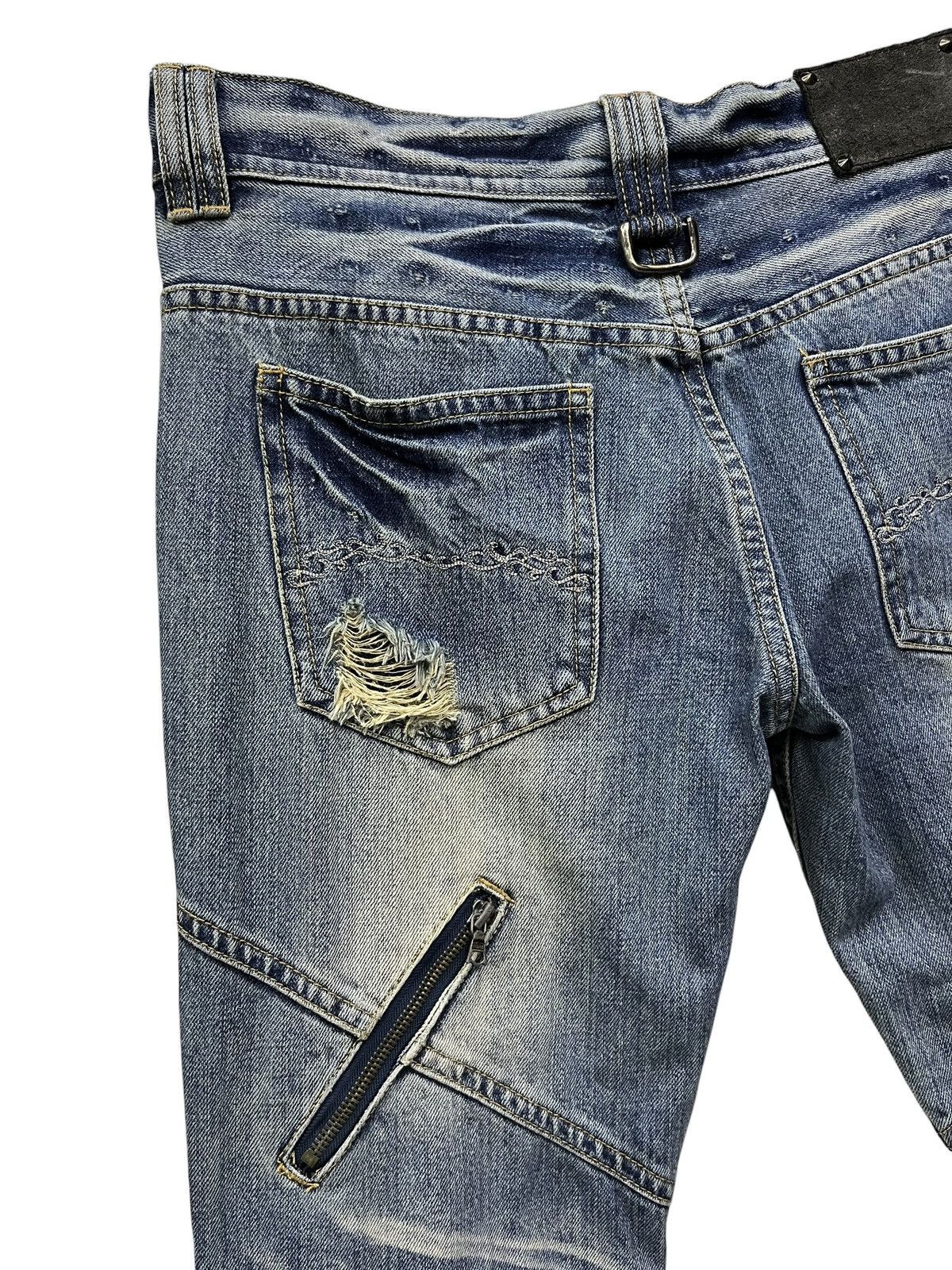 Japanese Brand 🔥Ultra Rare MIDAS Bondage Multi Zip Flare Punk Denim Japan Size US 31 - 14 Thumbnail