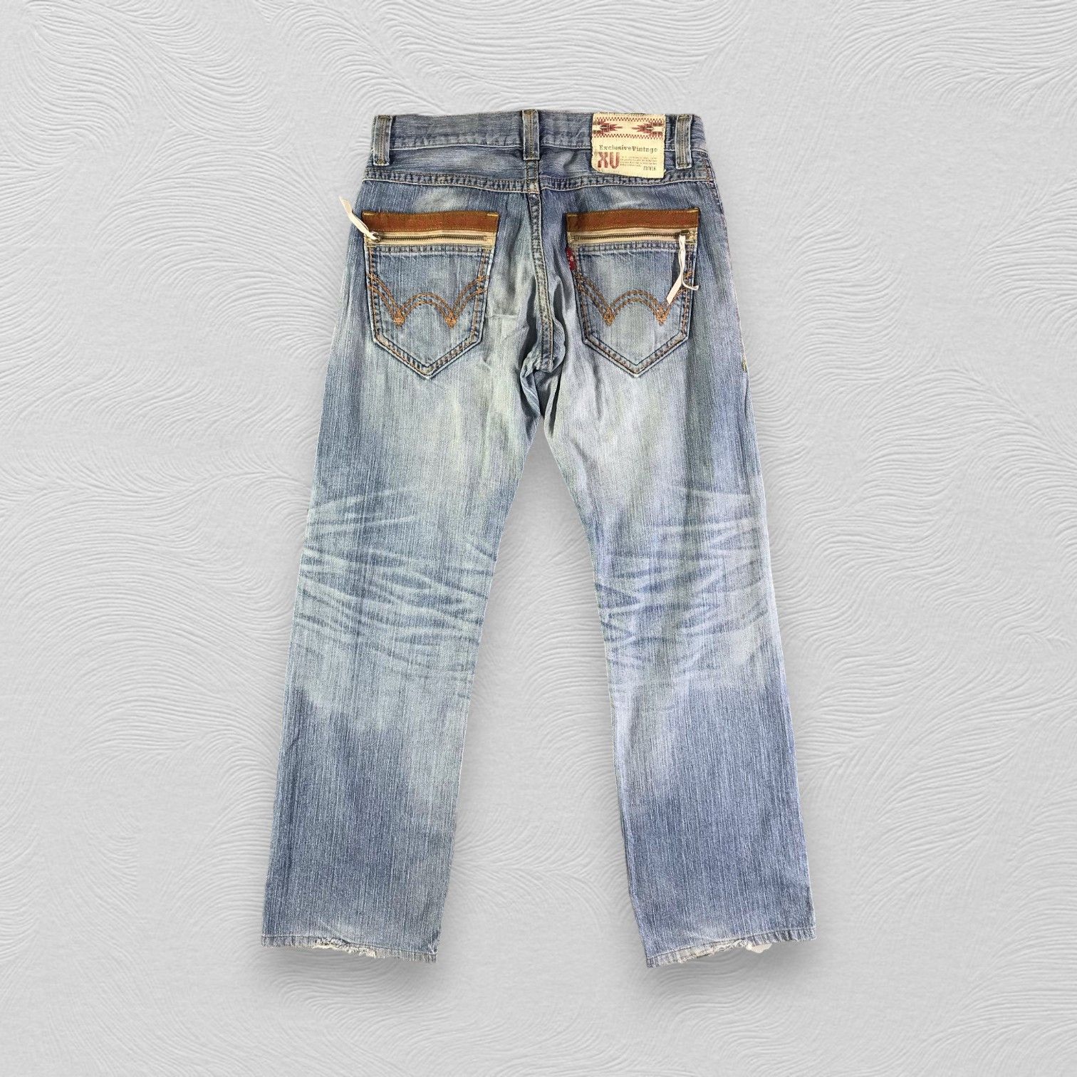 Edwin Edwin XV Jeans Medium Wash Ripped Denim KJ2560 Size US 32 / EU 48 - 2 Thumbnail